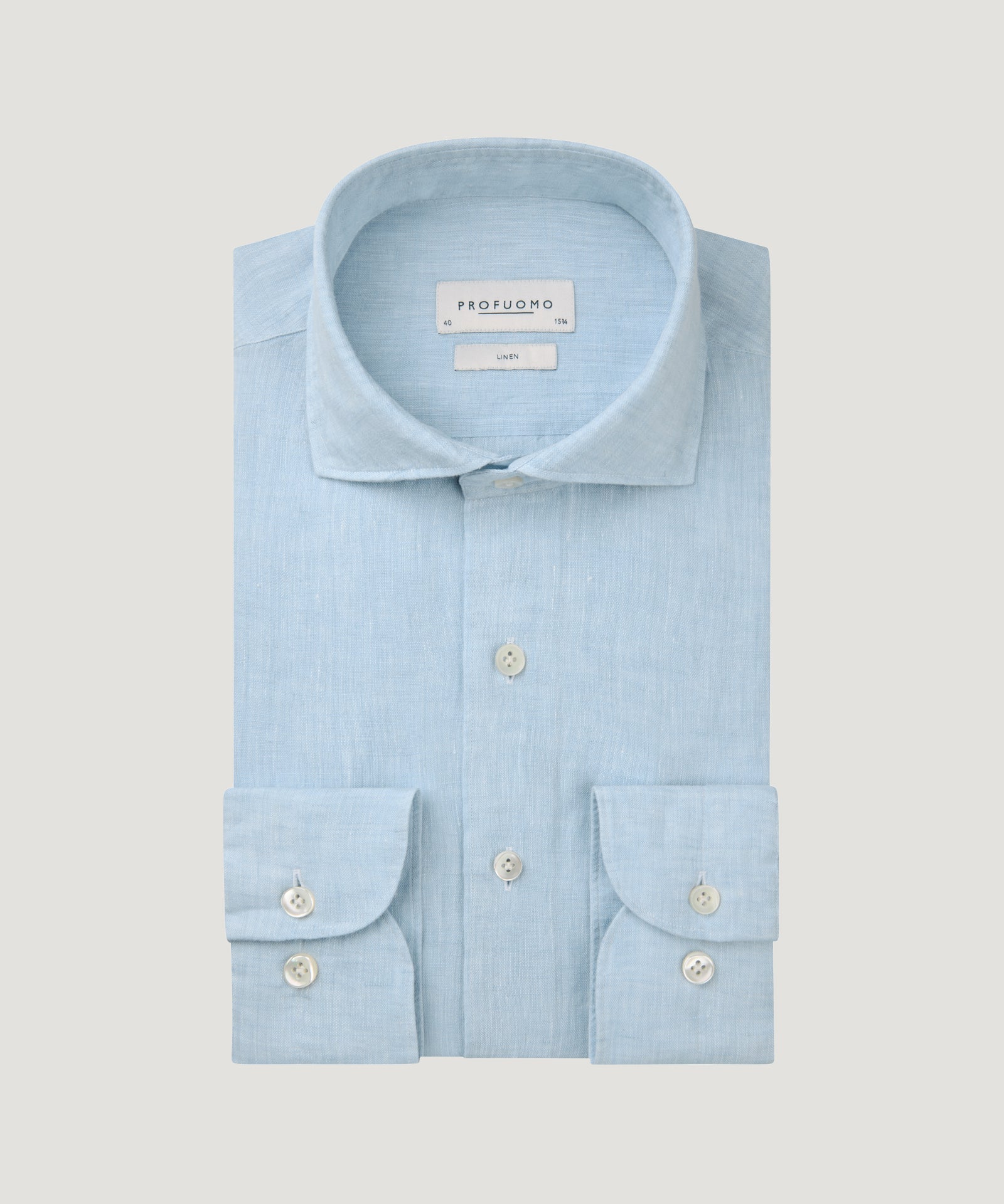 Profuomo Overhemd linnen lichtblauw - THE SOCIETY SHOP