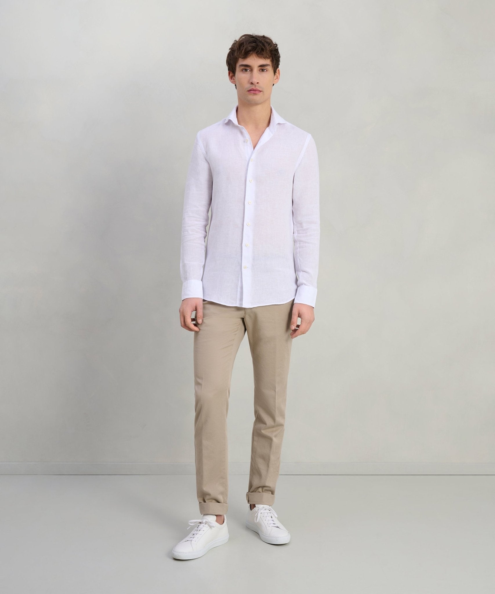 Profuomo Overhemd linnen wit - The Society Shop