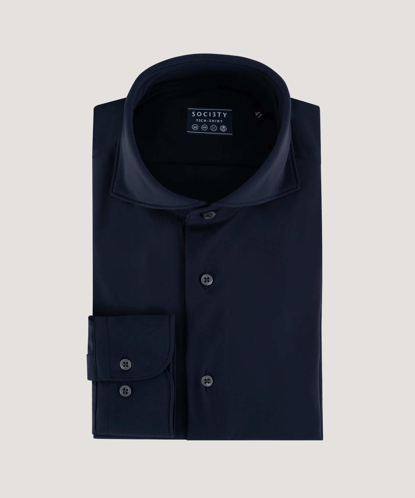 SOCI3TY Overhemd navy stretch - The Society Shop