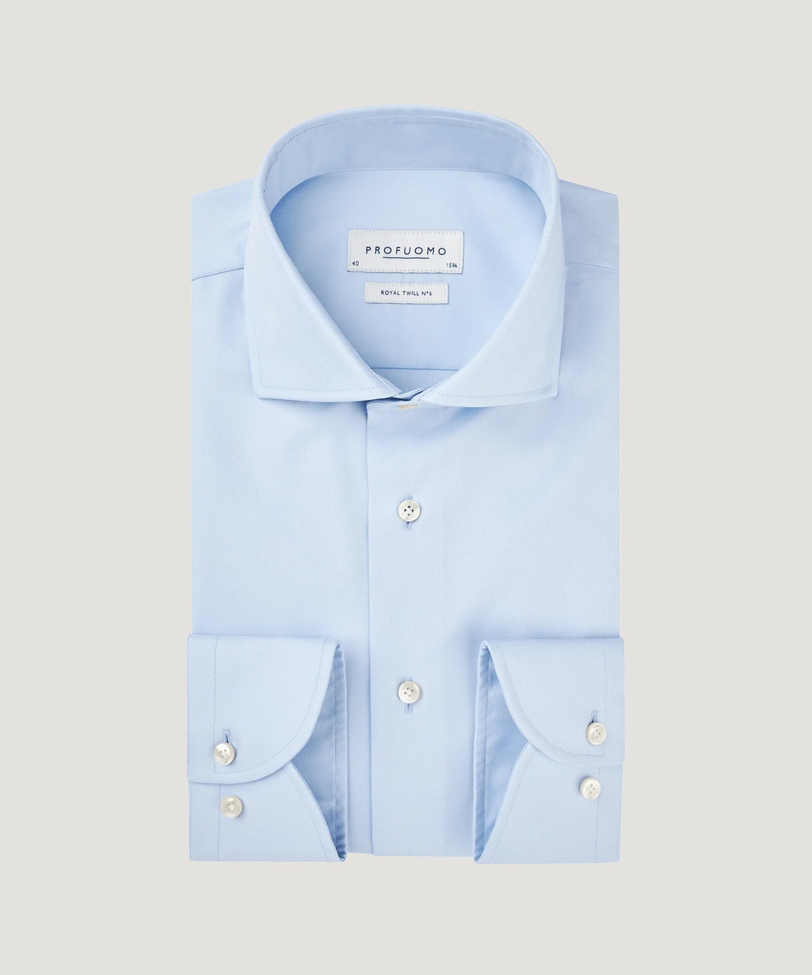 Profuomo Overhemd royal twill blauw - The Society Shop