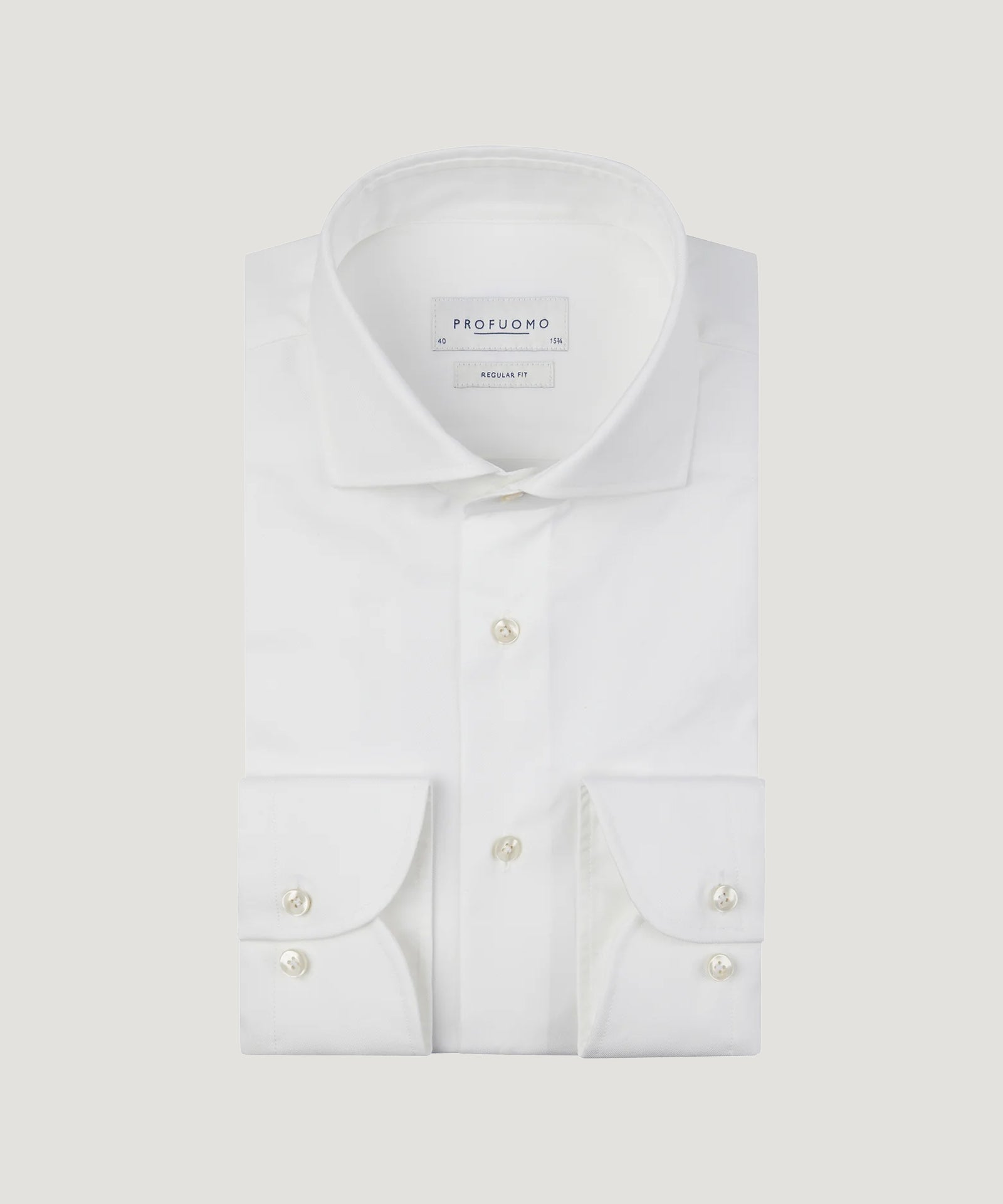 Profuomo Overhemd royal twill no.1 wit - The Society Shop