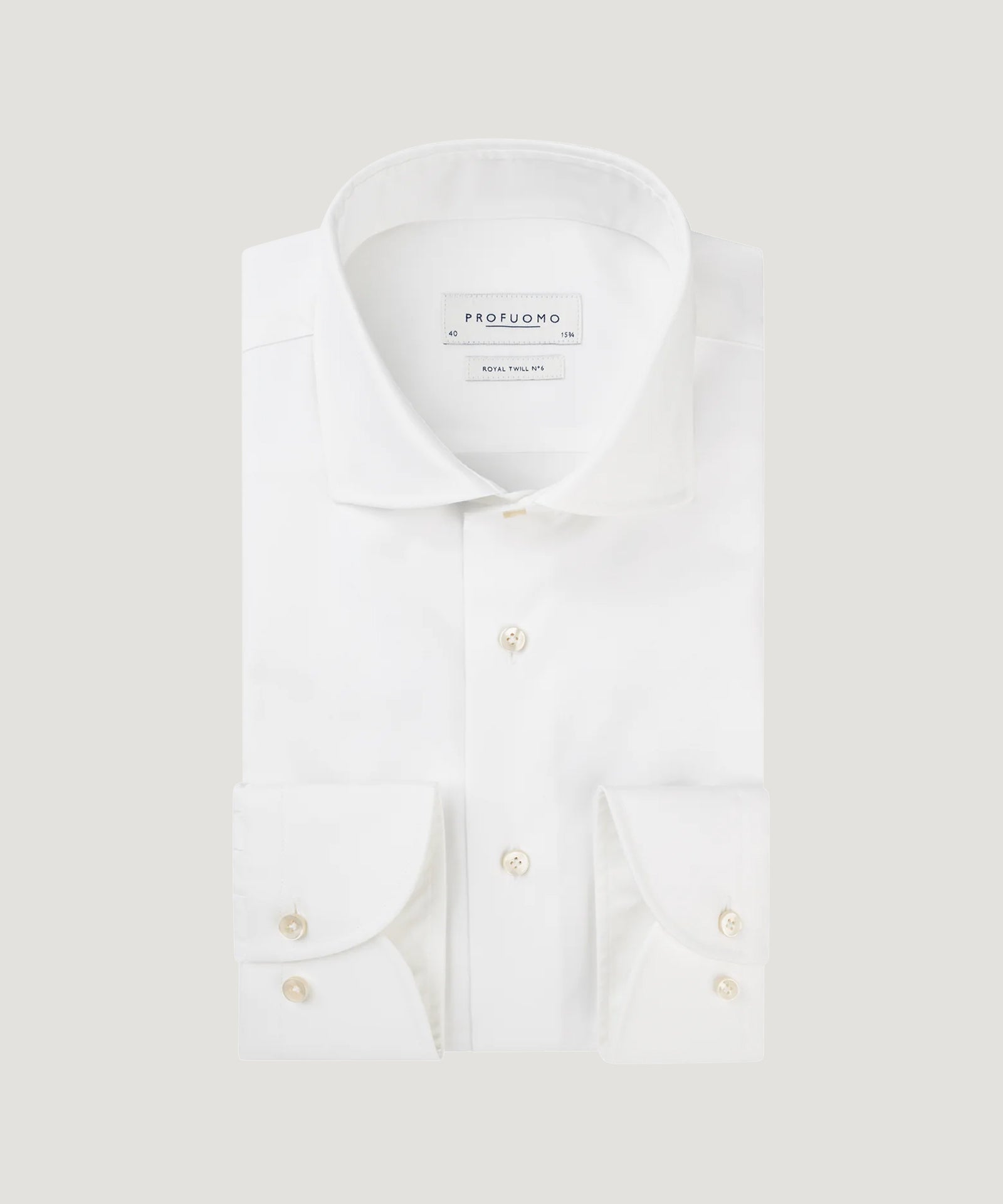 Profuomo Overhemd royal twill no.6 wit - The Society Shop
