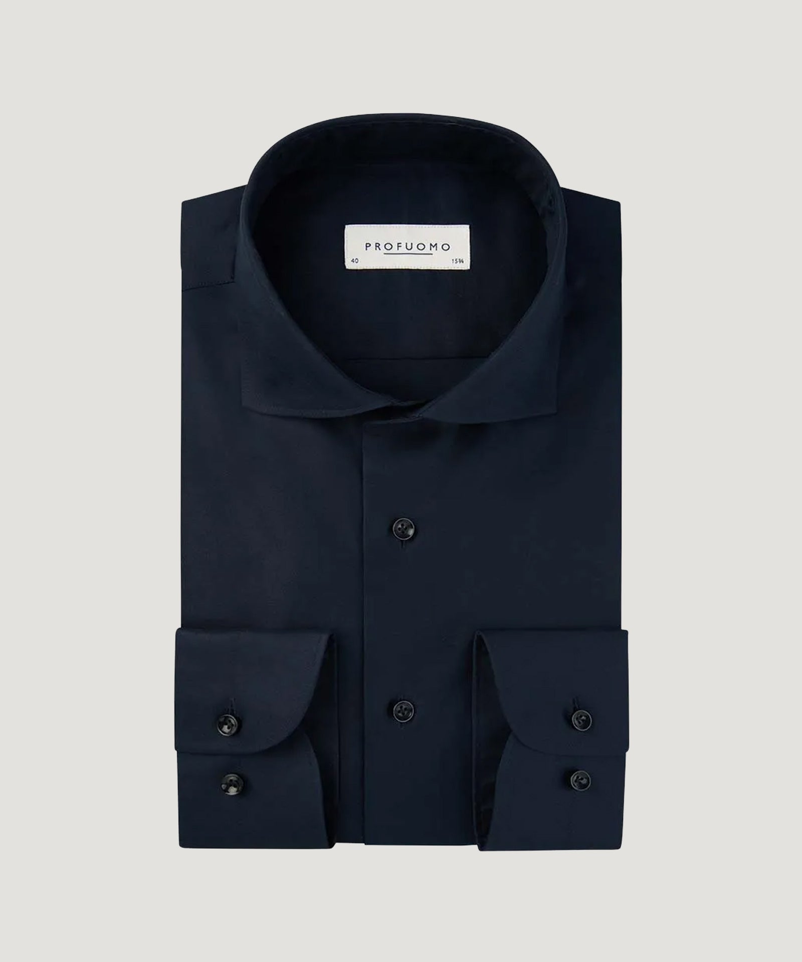 Profuomo Overhemd Supima katoen twill donkerblauw - THE SOCIETY SHOP