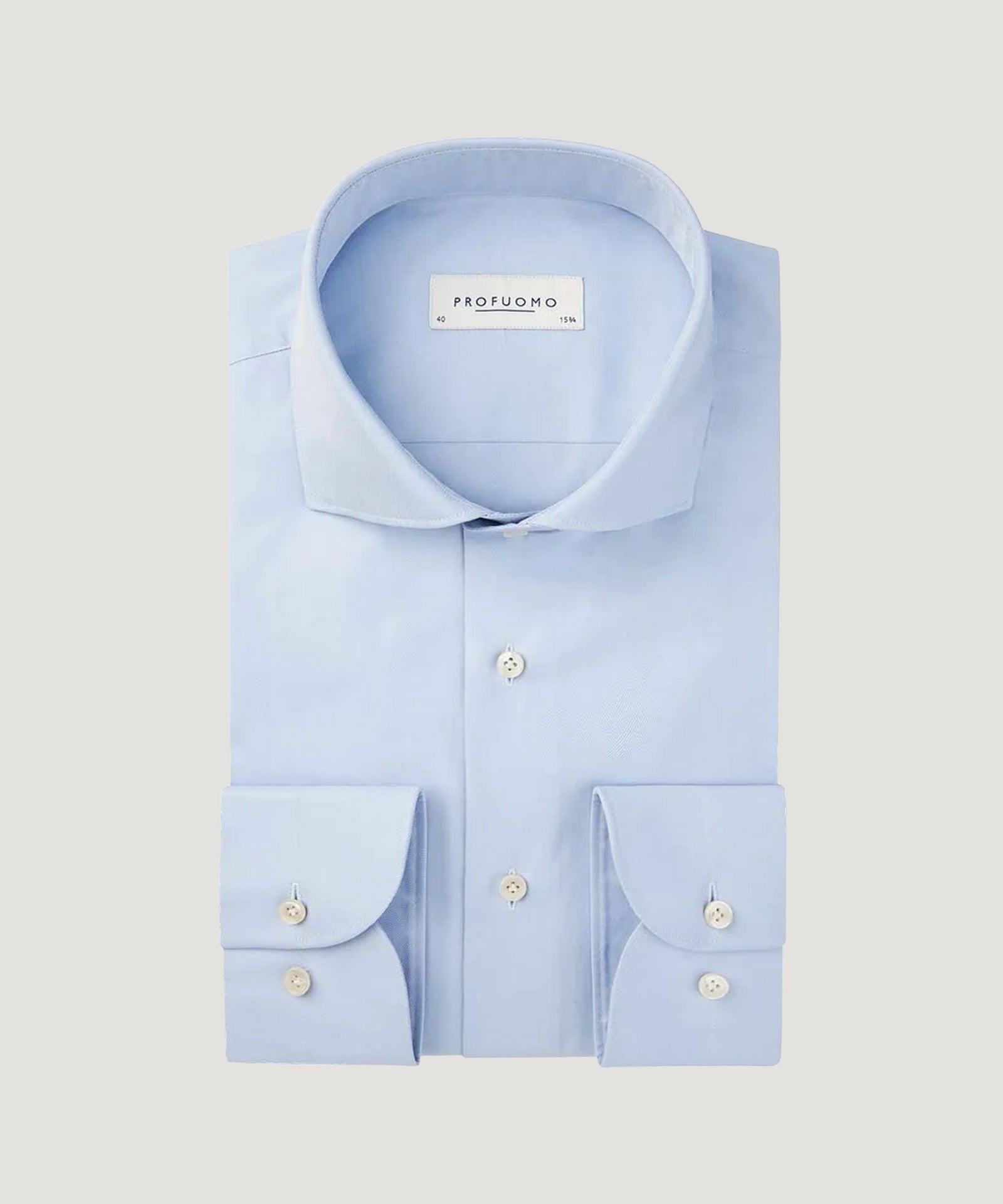 Profuomo Overhemd Supima katoen twill lichtblauw - THE SOCIETY SHOP