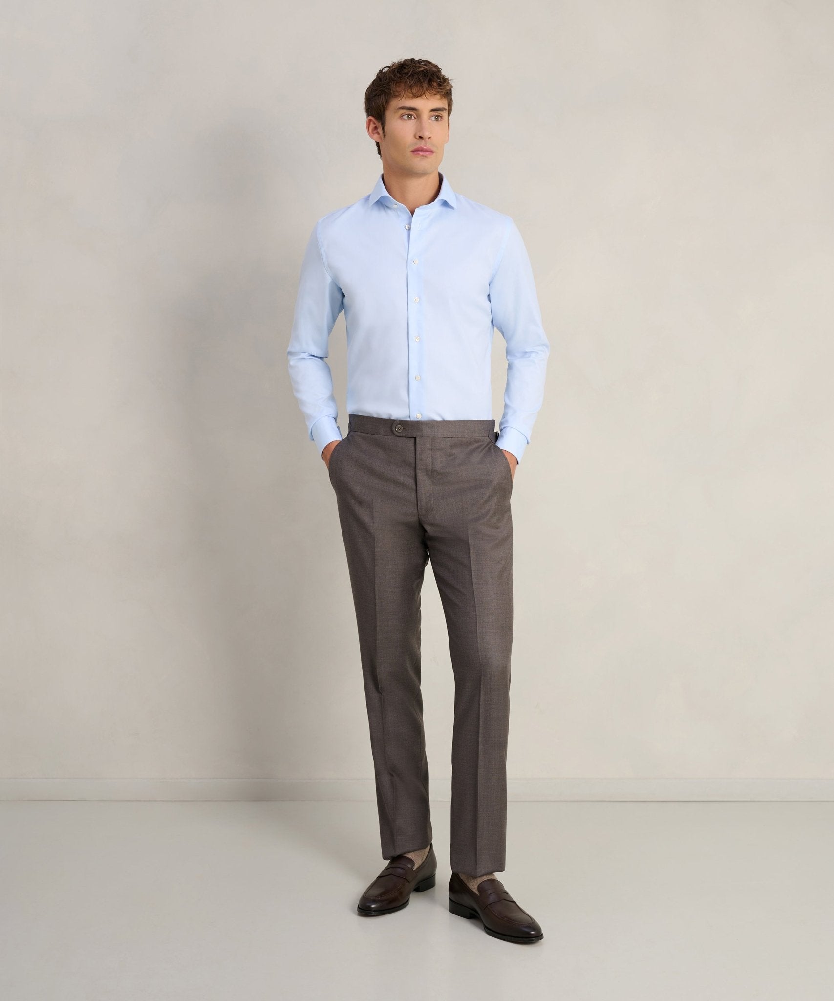 Profuomo Overhemd two - ply katoen lichtblauw - THE SOCIETY SHOP