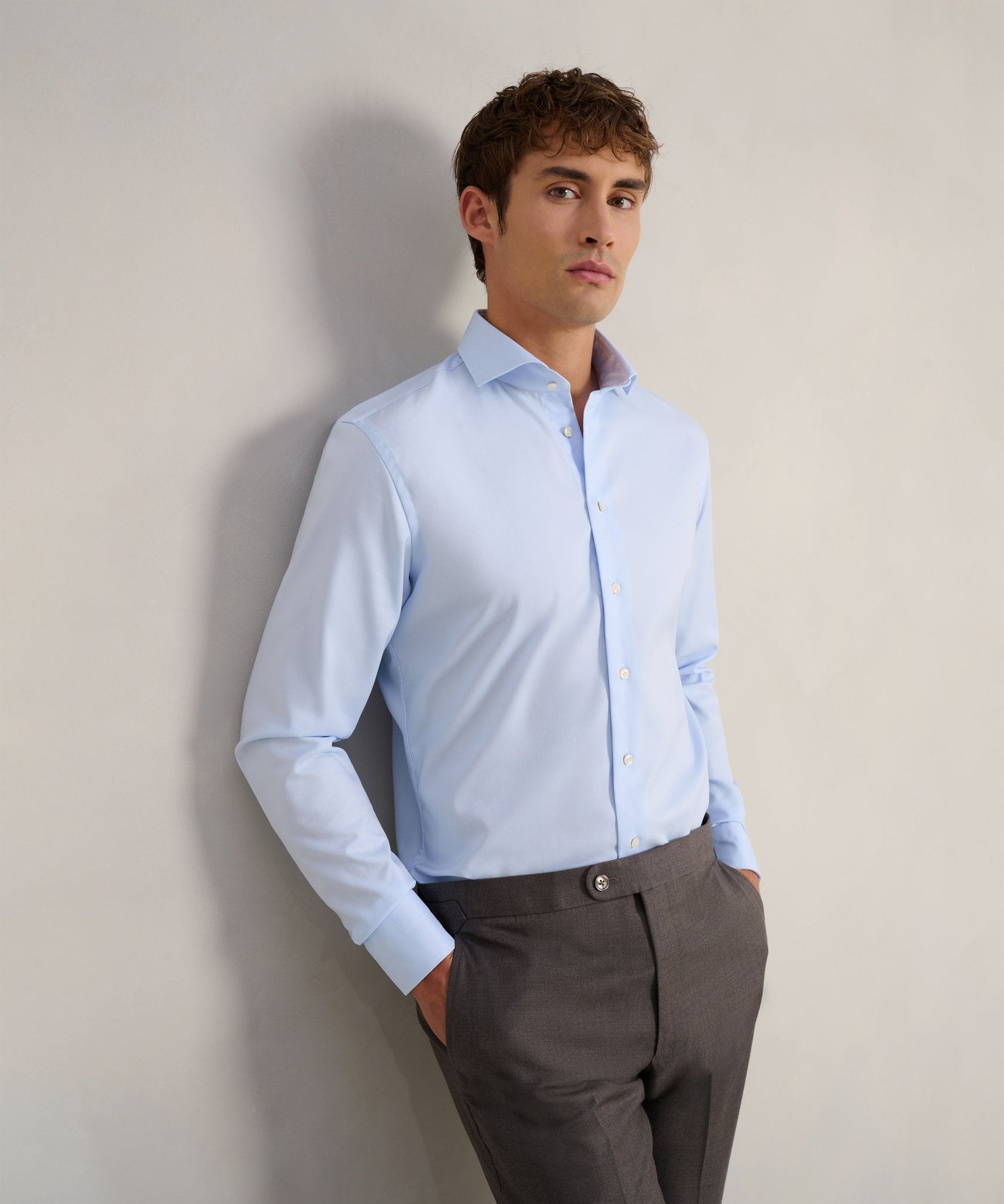 Profuomo Overhemd two - ply katoen lichtblauw - THE SOCIETY SHOP