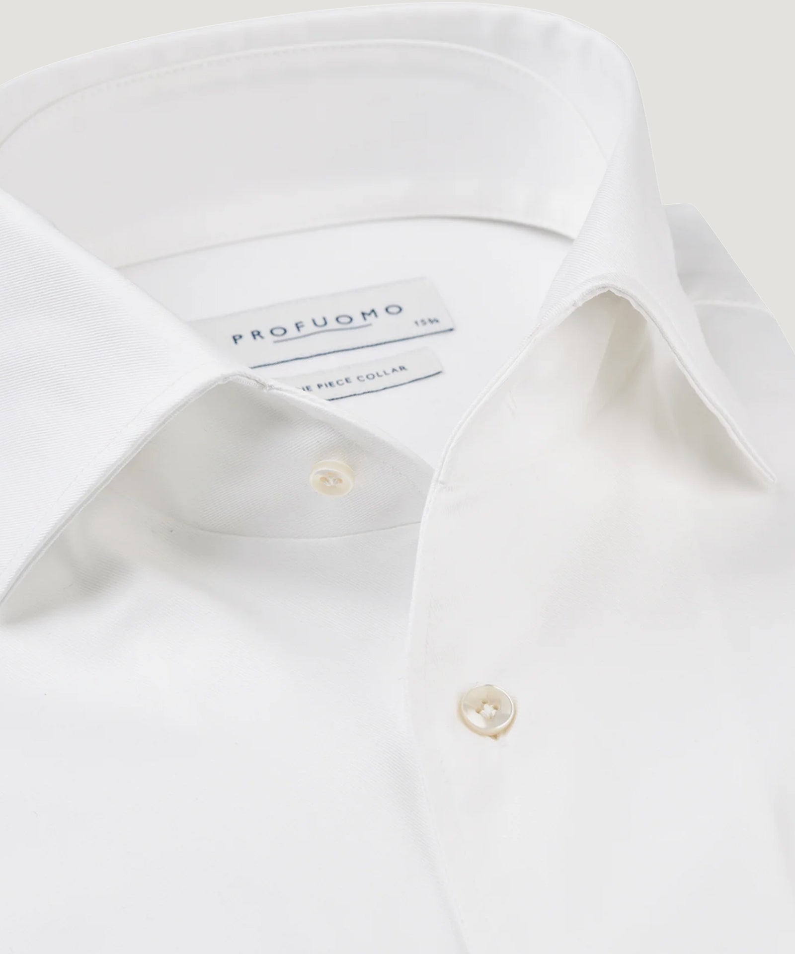 Profuomo Overhemd wit one - piece katoen - THE SOCIETY SHOP