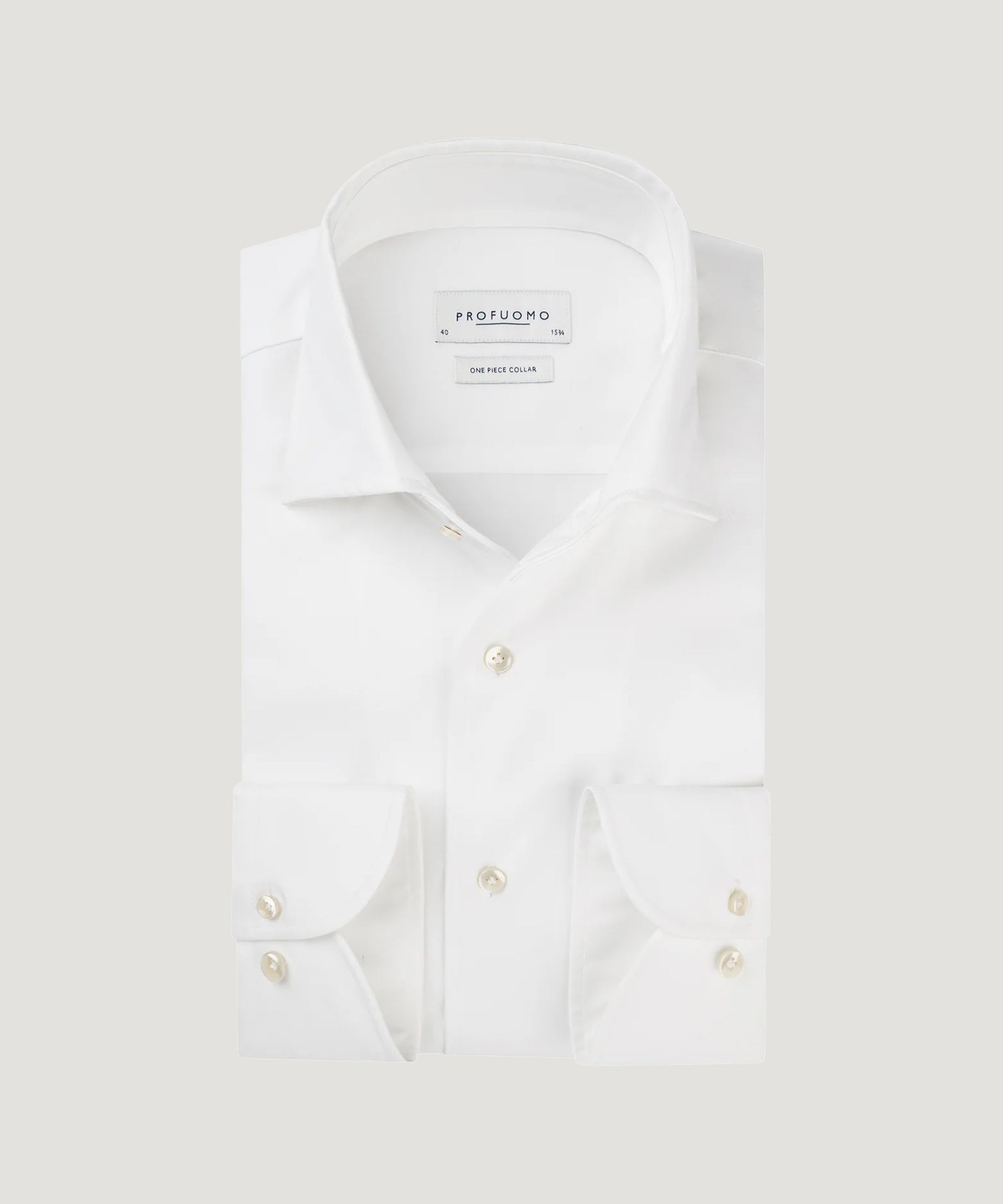 Profuomo Overhemd wit one - piece katoen - THE SOCIETY SHOP