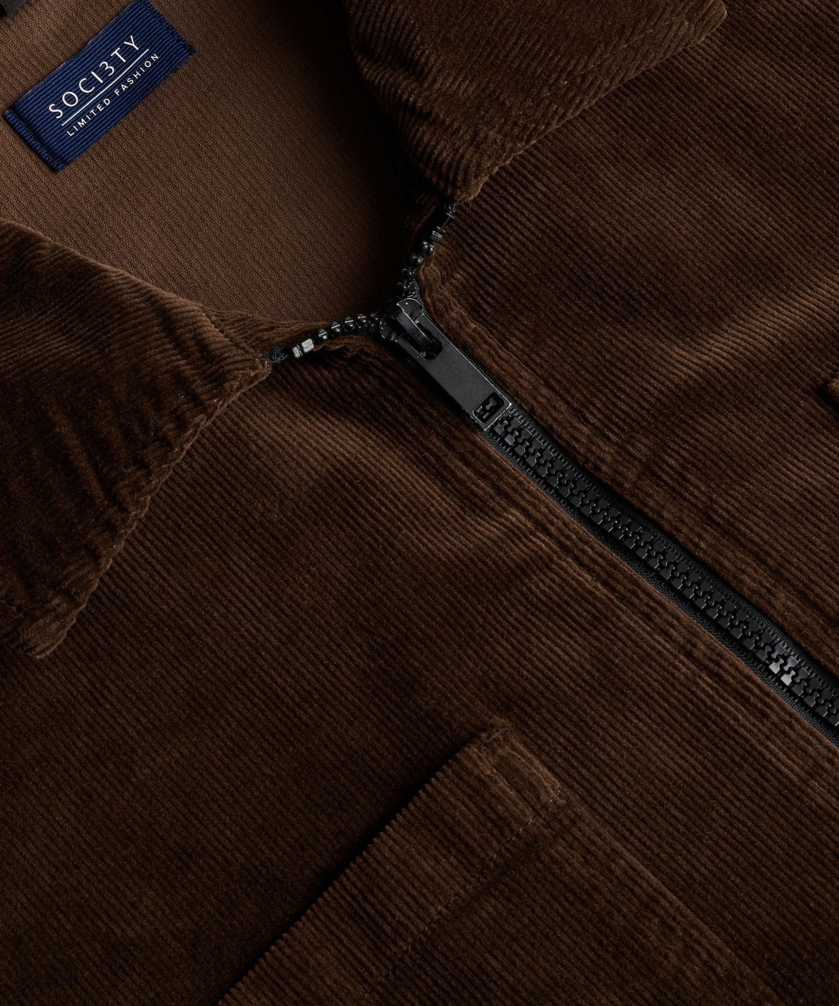 SOCI3TY Limited Overshirt gewassen corduroy donkerbruin - THE SOCIETY SHOP