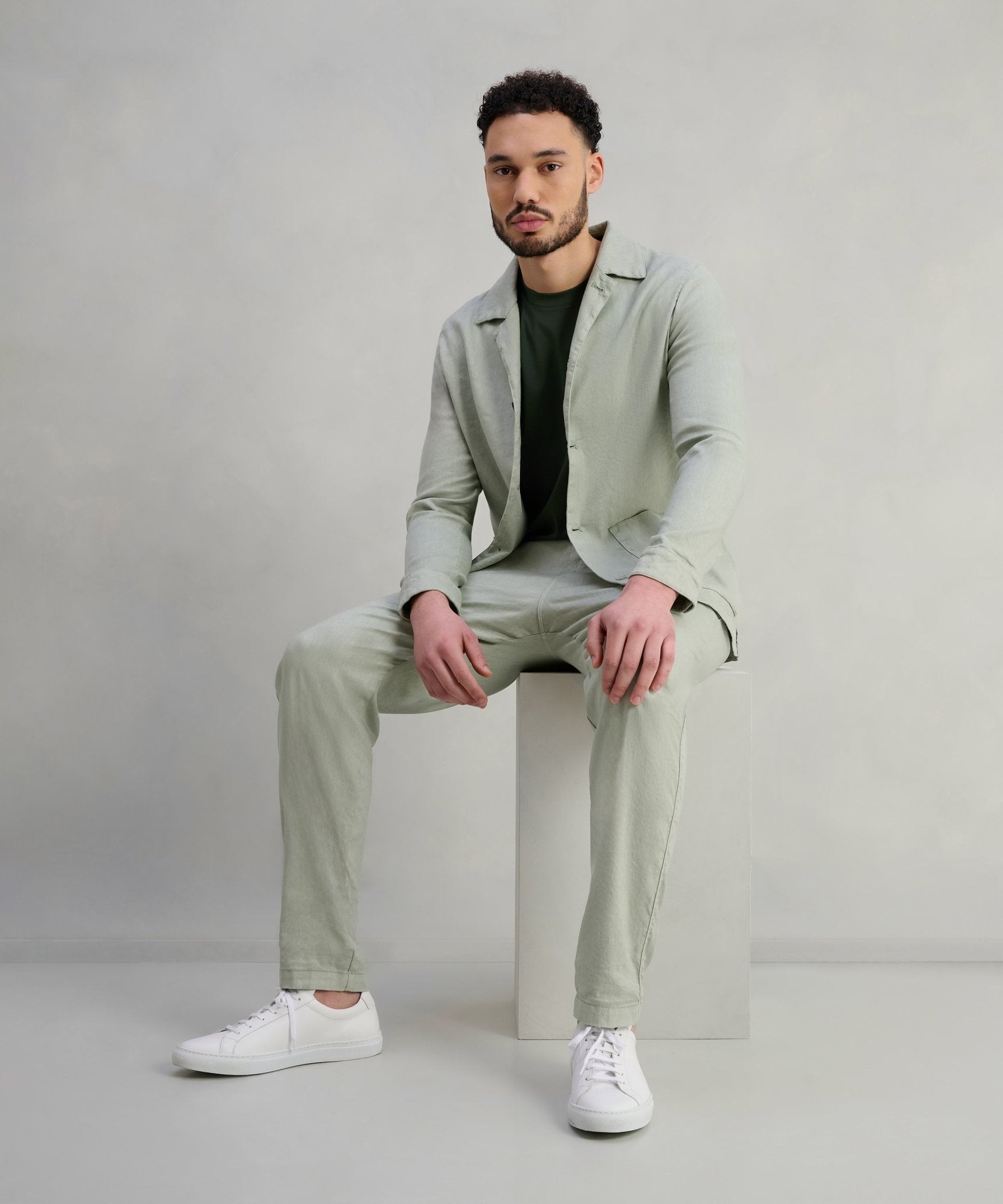 Fradi Overshirt linnen mintgroen - THE SOCIETY SHOP