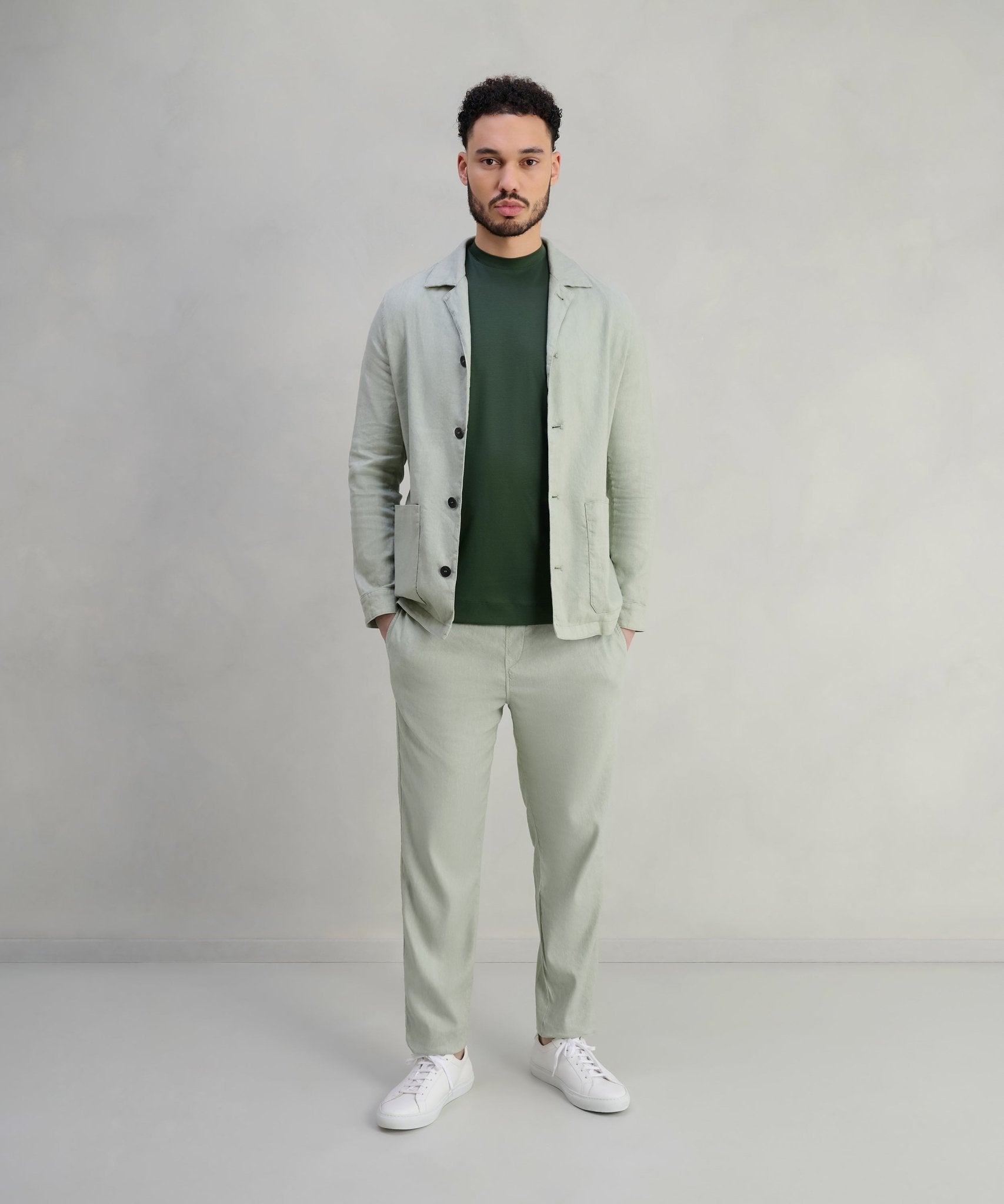 Fradi Overshirt linnen mintgroen - THE SOCIETY SHOP