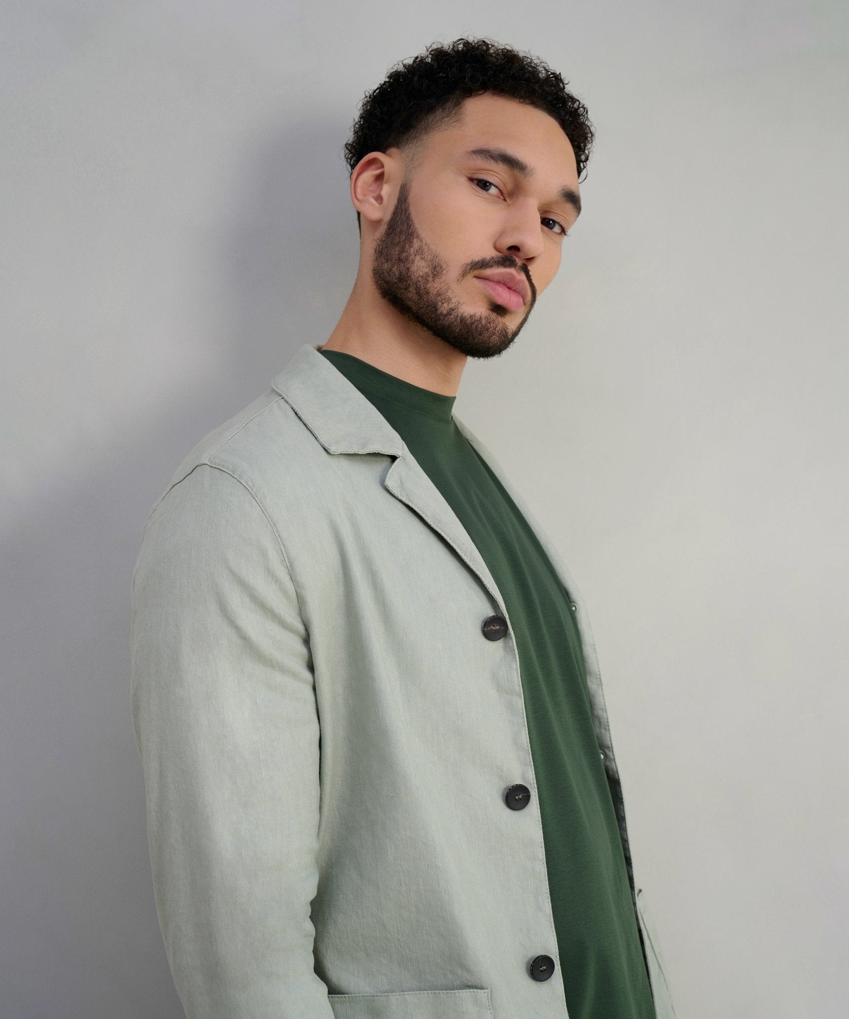 Fradi Overshirt linnen mintgroen - THE SOCIETY SHOP