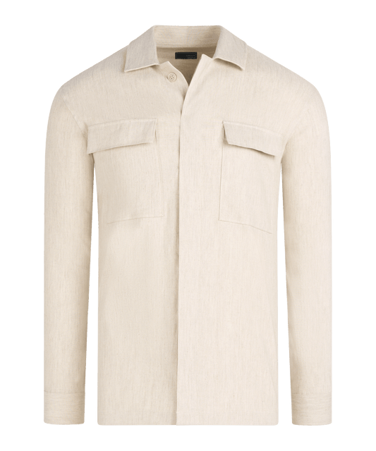 SOCI3TY Overshirt linnen/viscose off-white - The Society Shop