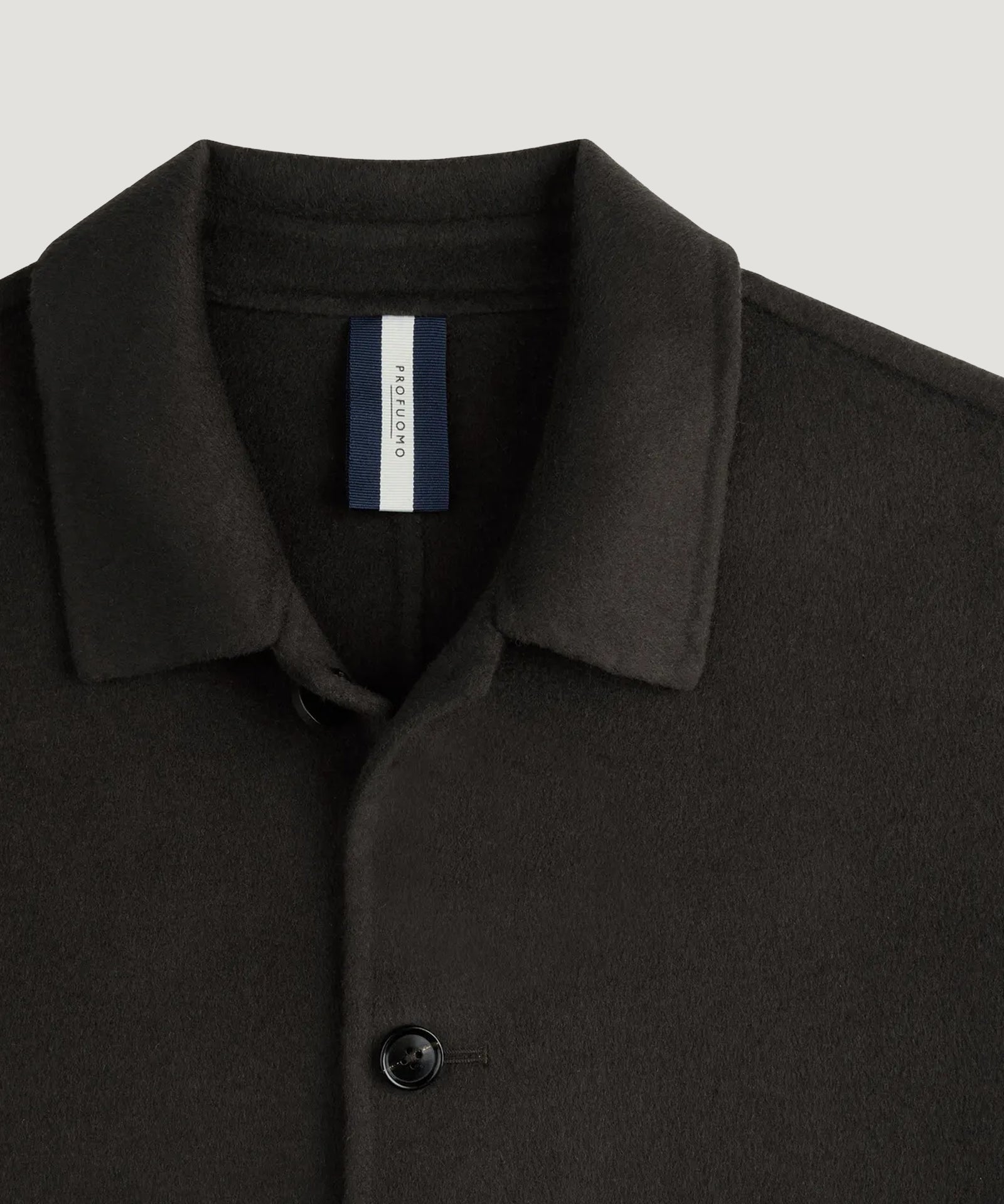 Profuomo Overshirt single layer wol donkerbruin - THE SOCIETY SHOP