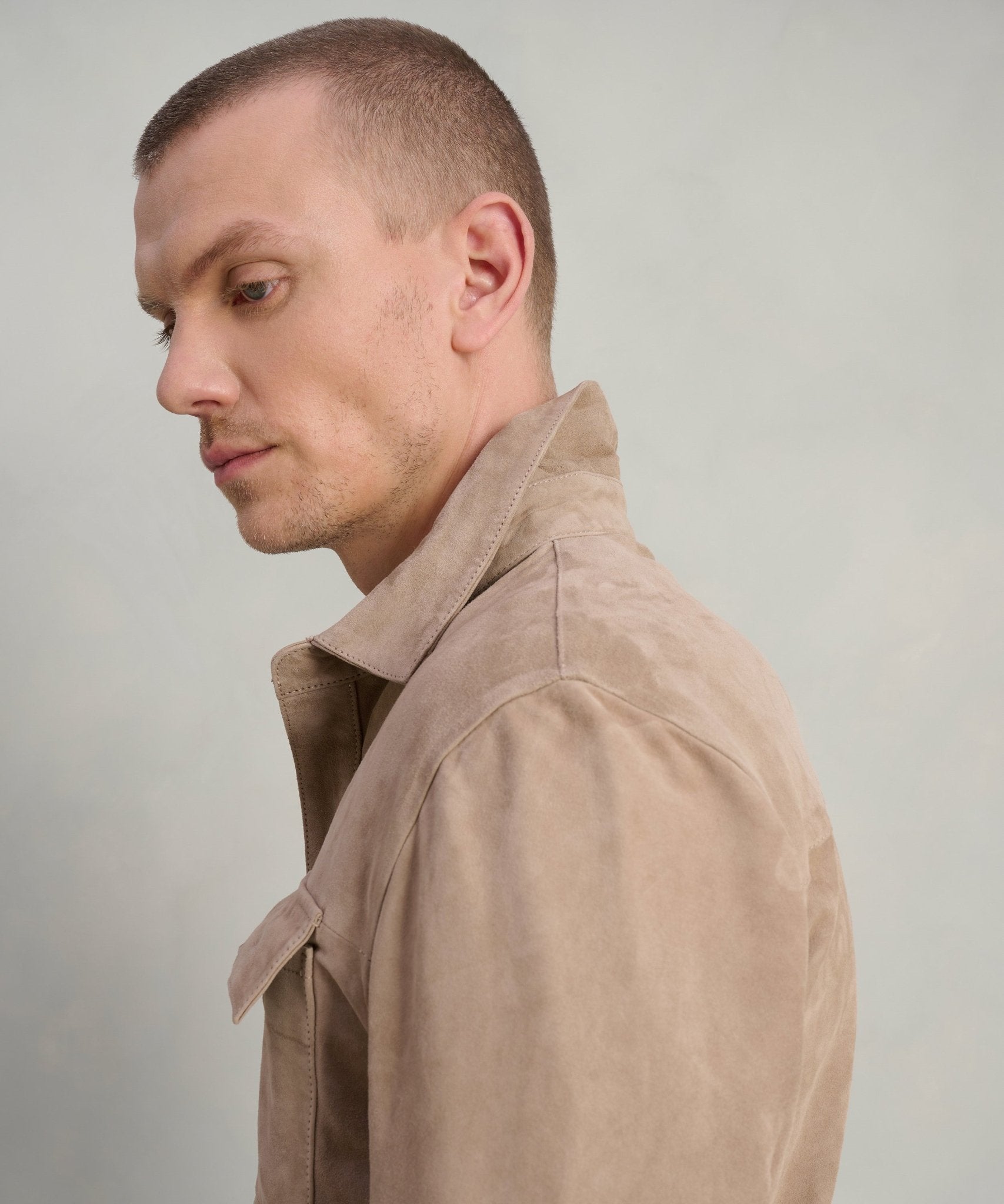 SOCI3TY Overshirt suède beige - THE SOCIETY SHOP