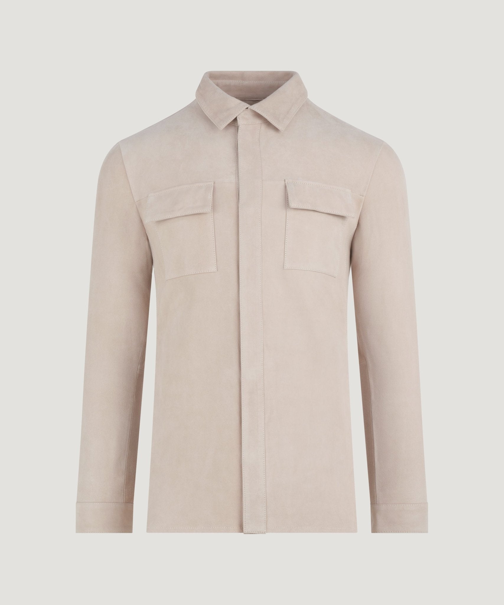 SOCI3TY Overshirt suède off - white - THE SOCIETY SHOP