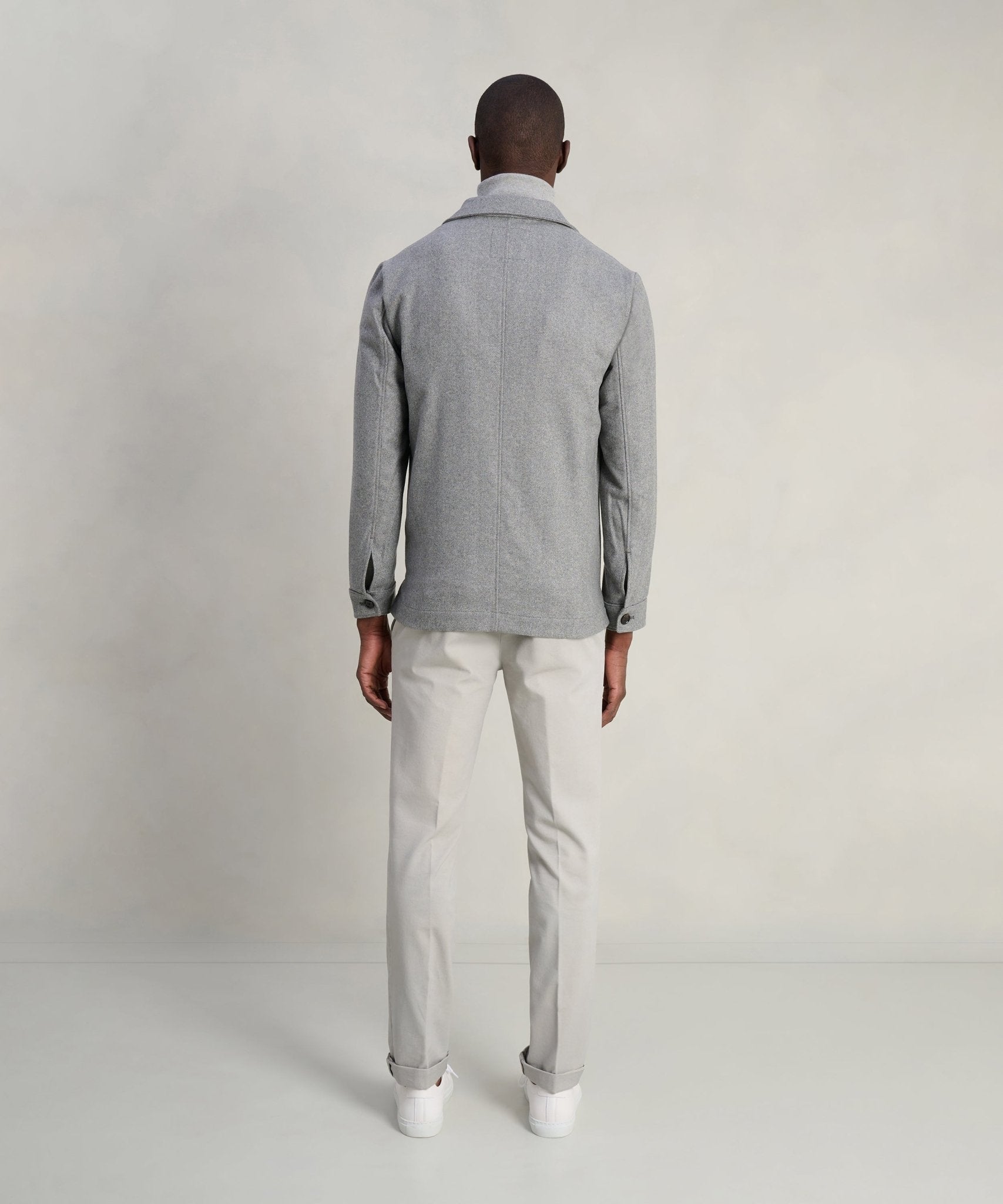 Profuomo Overshirt wol visgraat grijs - THE SOCIETY SHOP