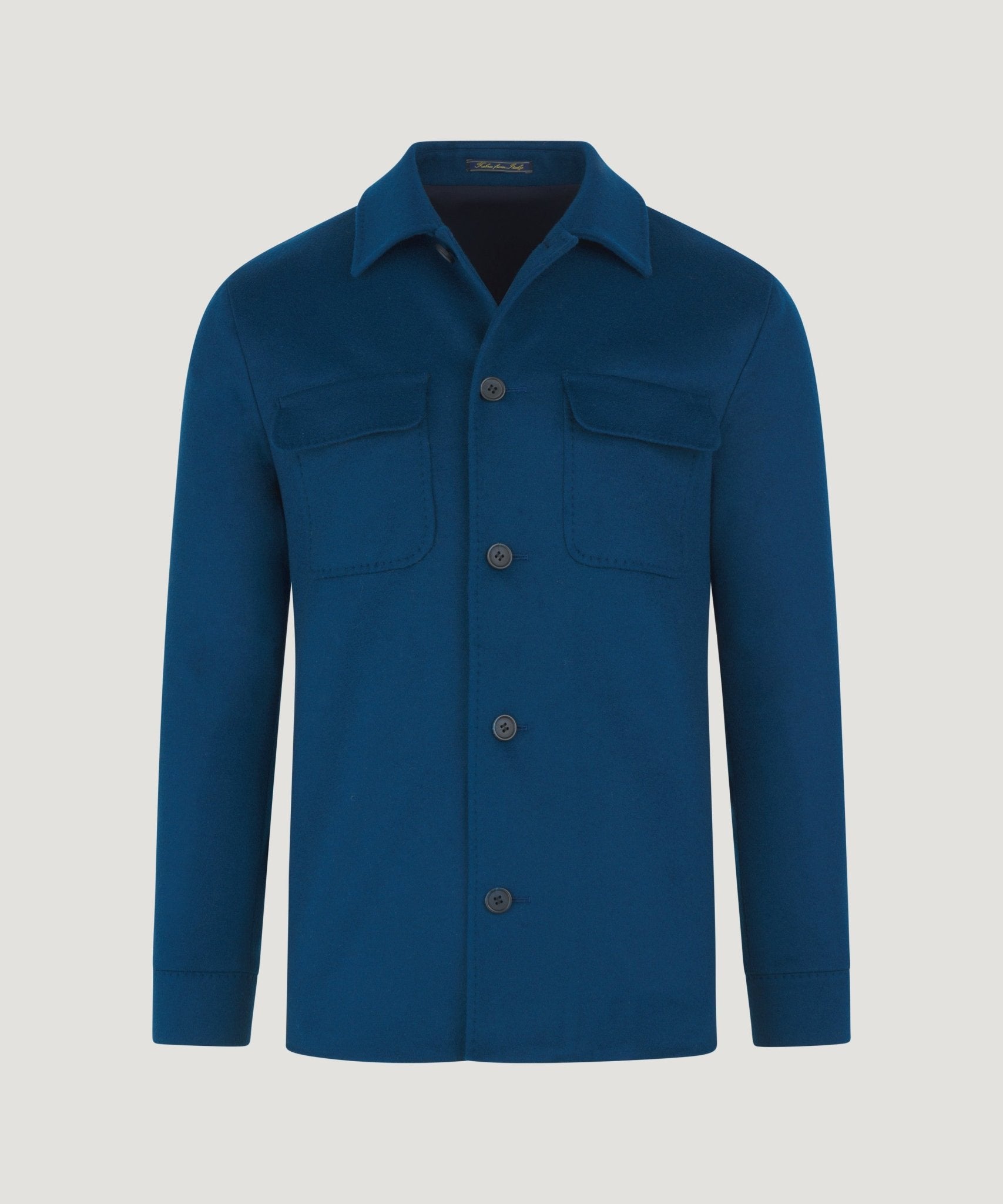 SOCI3TY Overshirt wol/kasjmier teal (woven by Santa Lucia) - The Society Shop