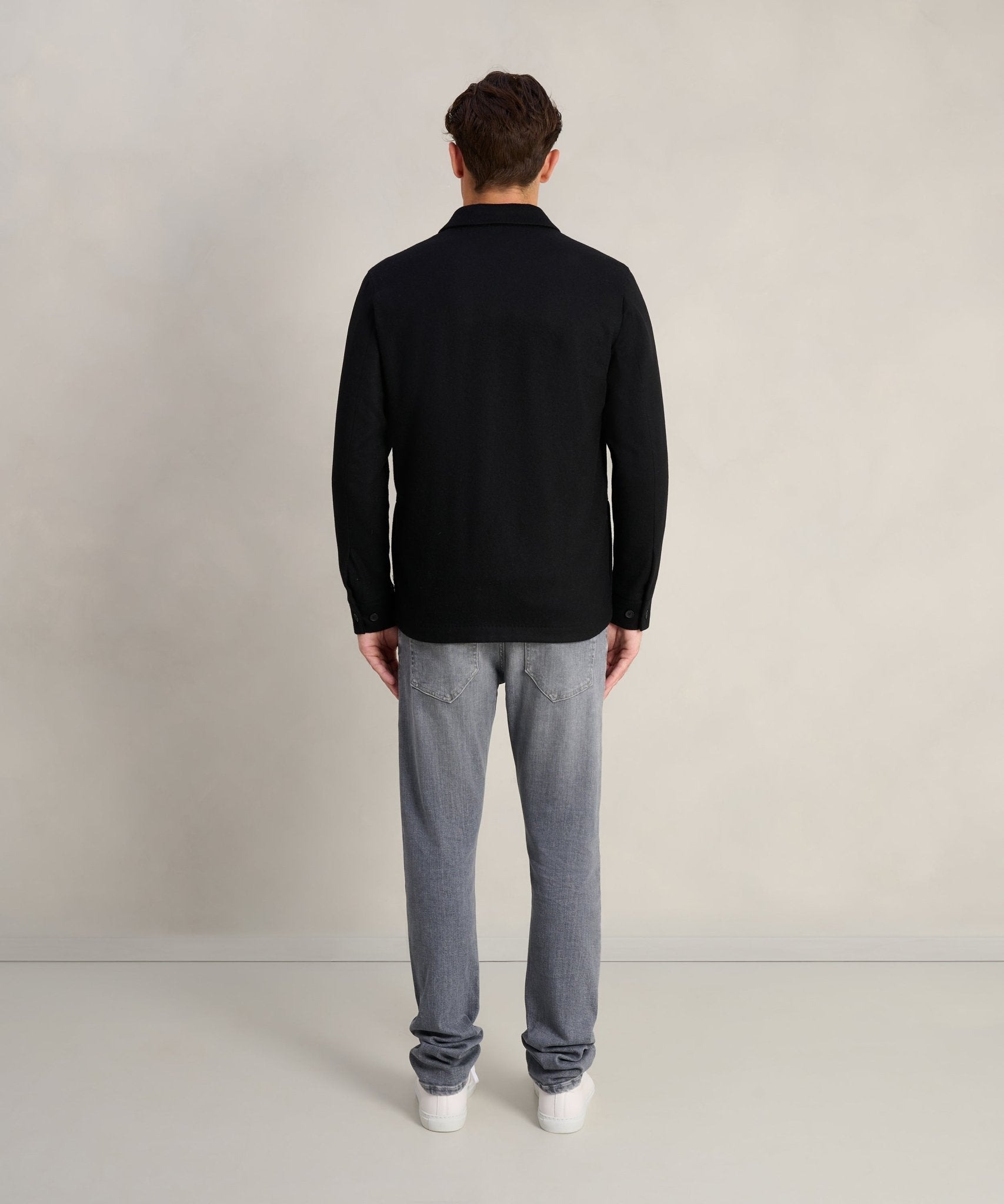 SOCI3TY Limited Overshirt wol/kasjmier zwart - THE SOCIETY SHOP