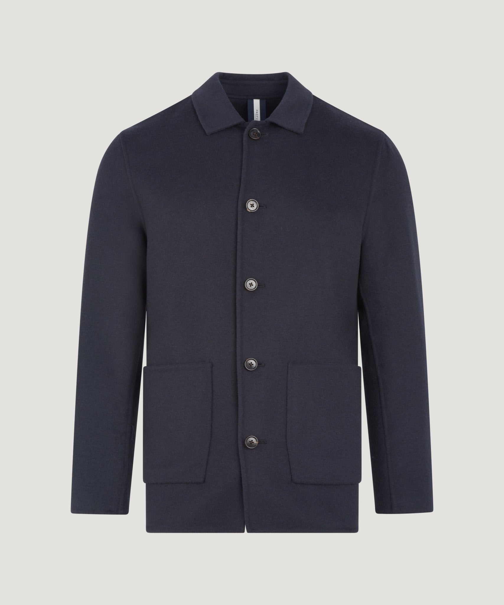 Profuomo Overshirt wolmix donkerblauw - THE SOCIETY SHOP