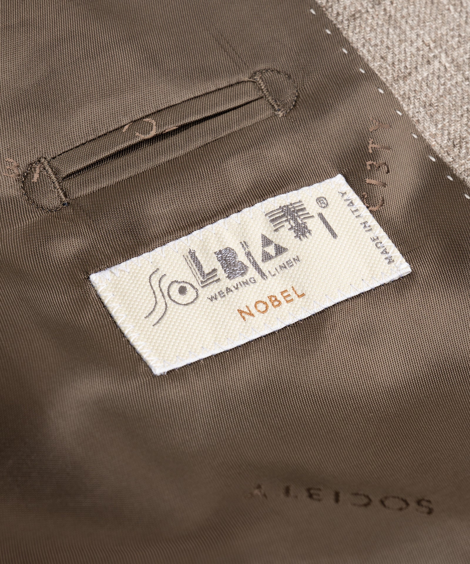 SOCI3TY Limited Fashion Pak linnen Solbiati Nobel lichtbruin gestreept - THE SOCIETY SHOP