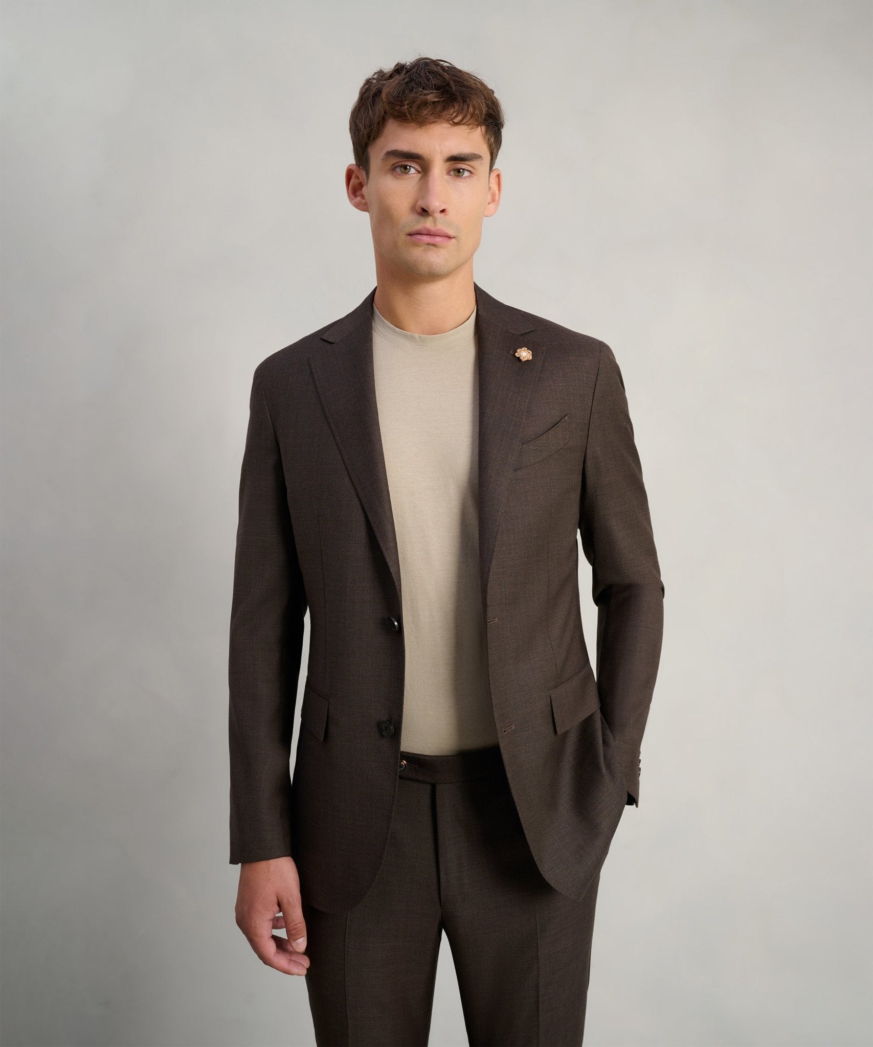 Corneliani Pak Sartoriale S130's wol bruin - THE SOCIETY SHOP