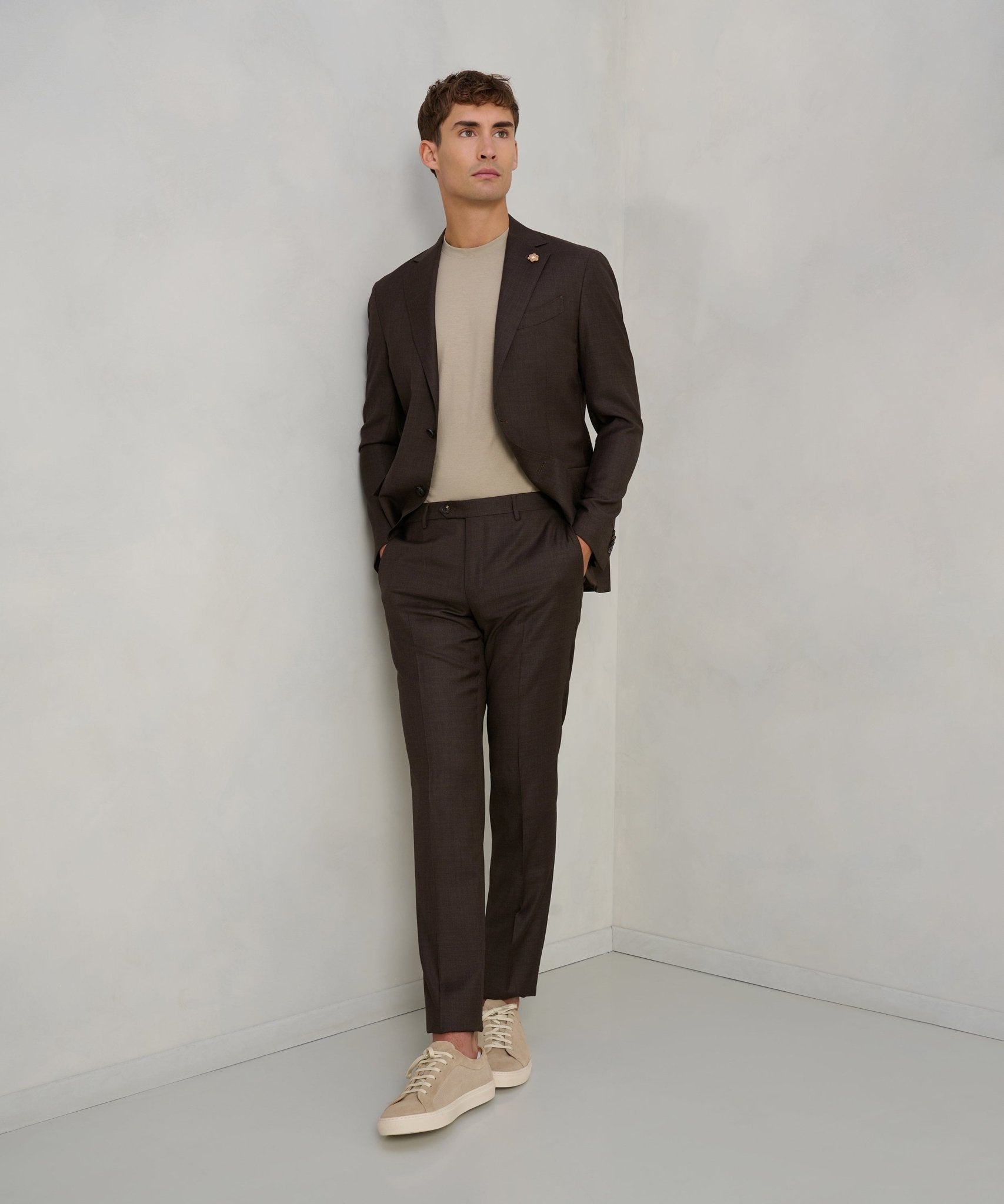 Corneliani Pak Sartoriale S130's wol bruin - THE SOCIETY SHOP