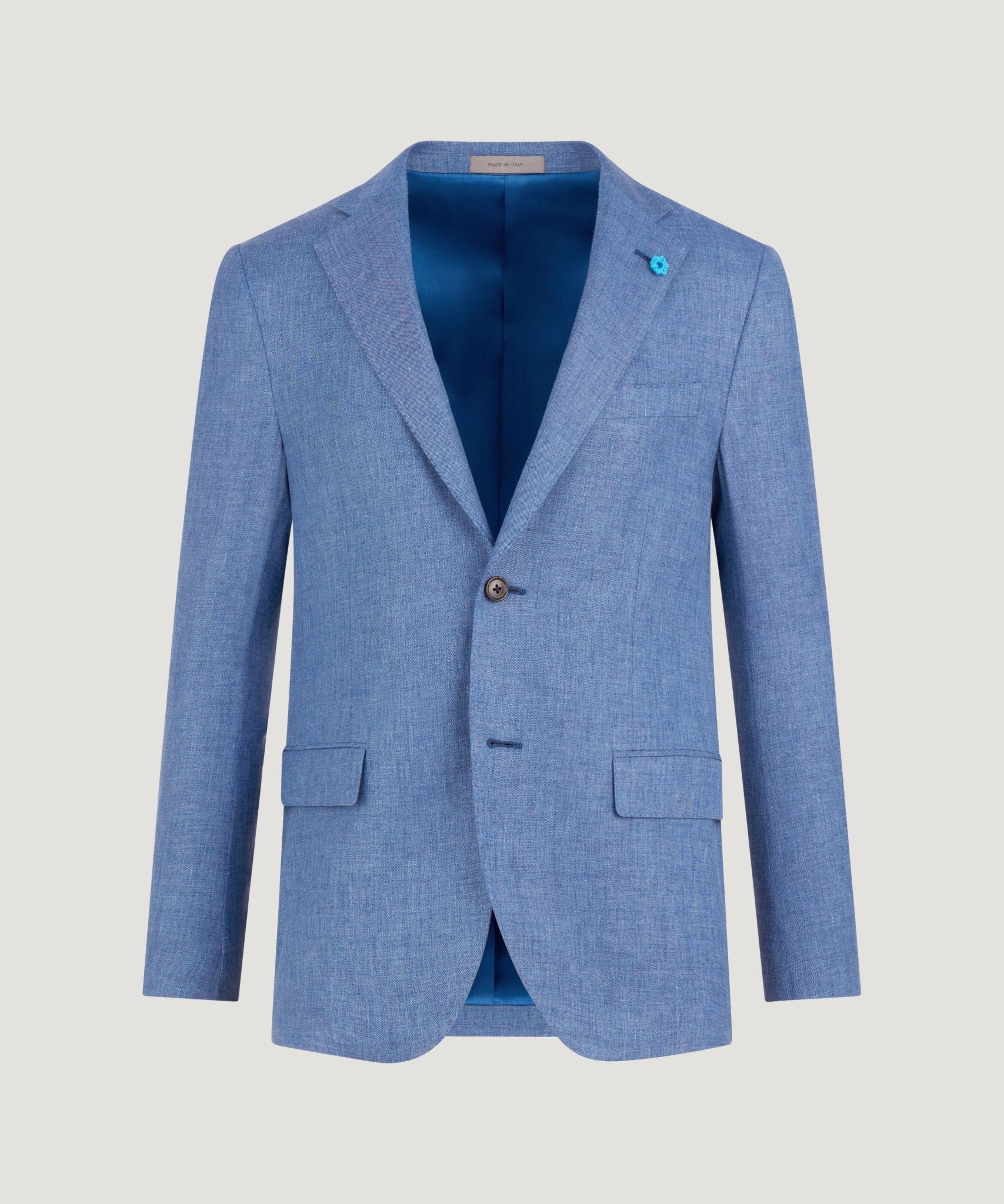 Corneliani Pak scheerwol/linnen/zijde middenblauw - THE SOCIETY SHOP