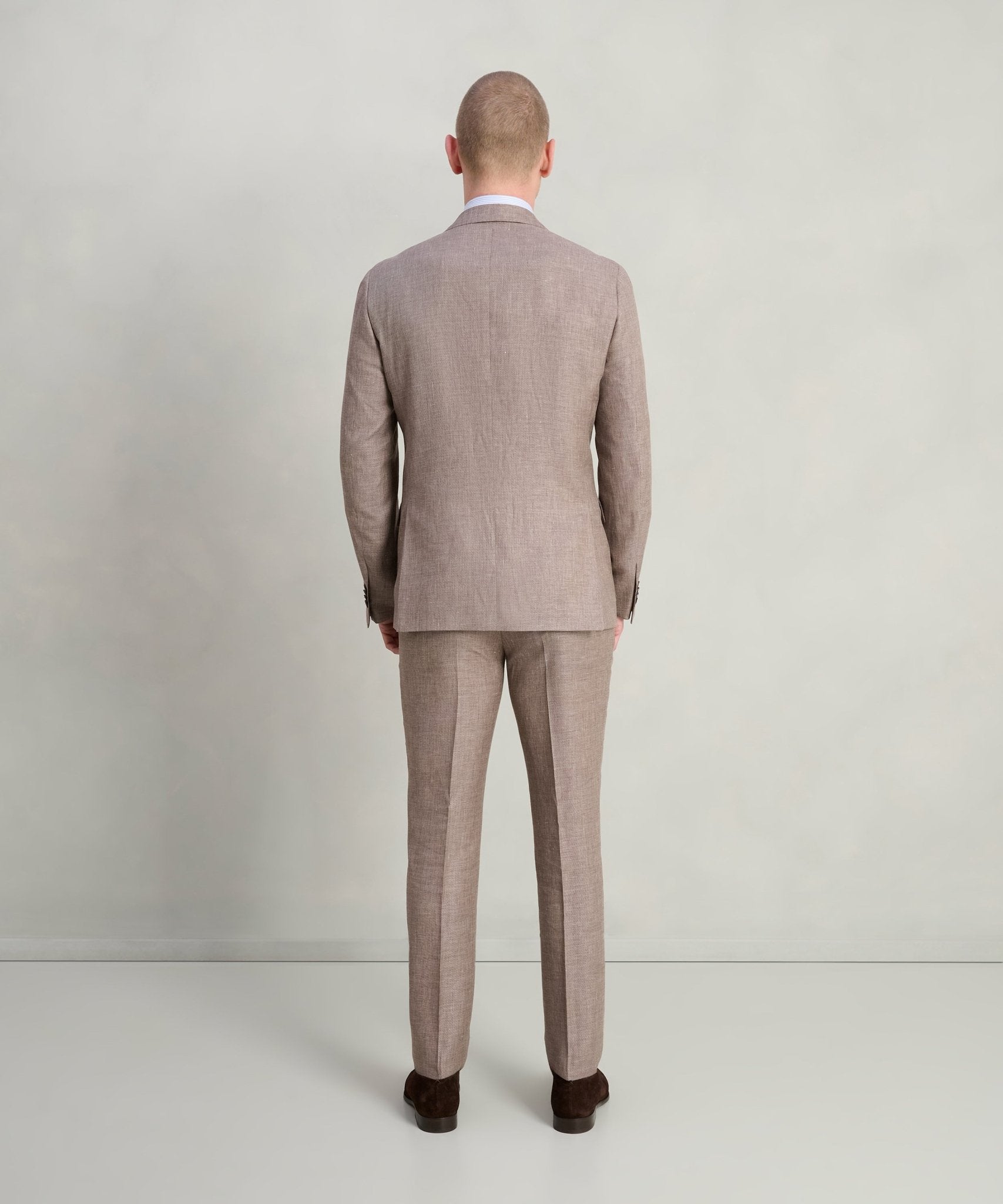 Corneliani Pak scheerwol/linnen/zijde taupe - THE SOCIETY SHOP