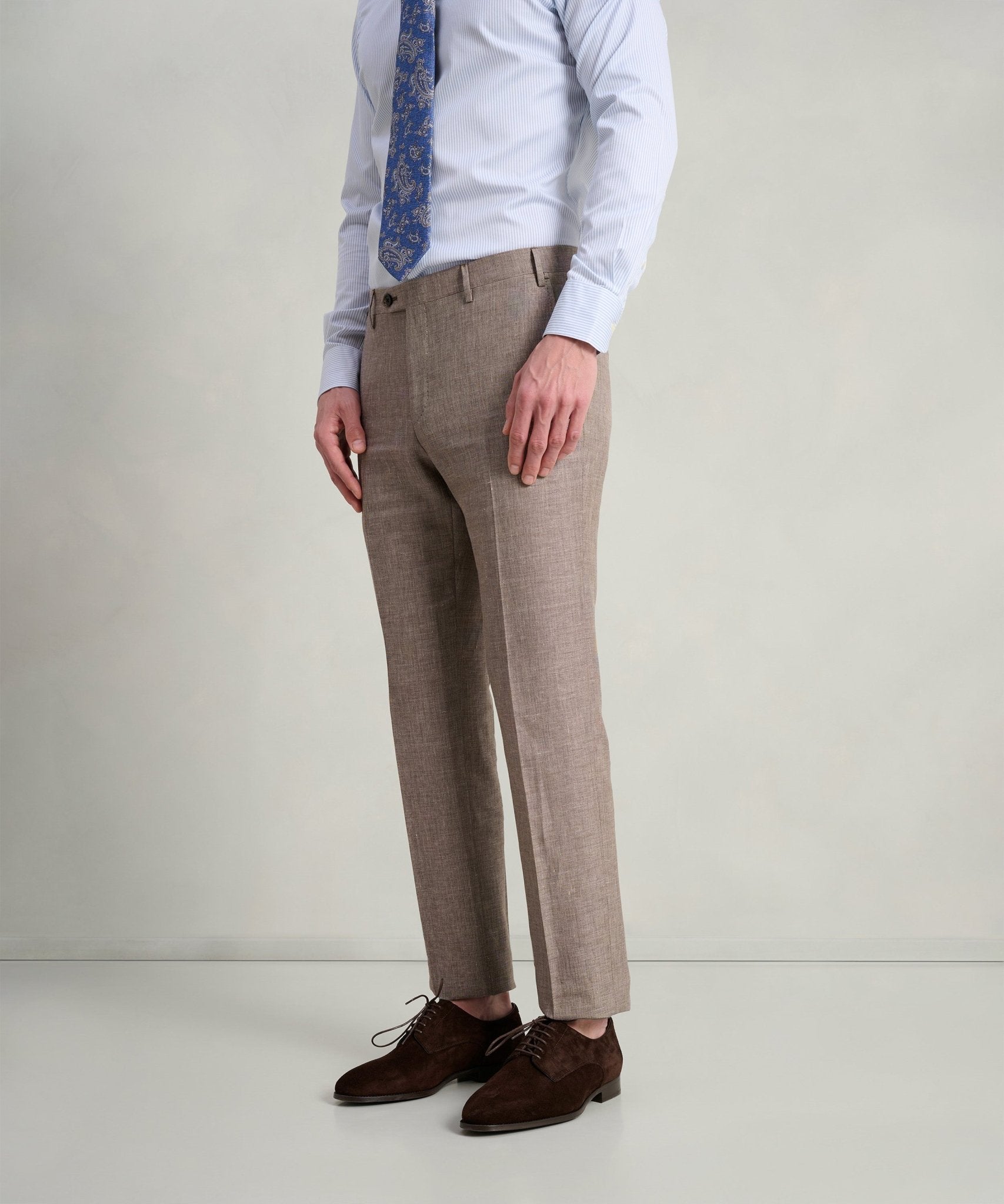 Corneliani Pak scheerwol/linnen/zijde taupe - THE SOCIETY SHOP