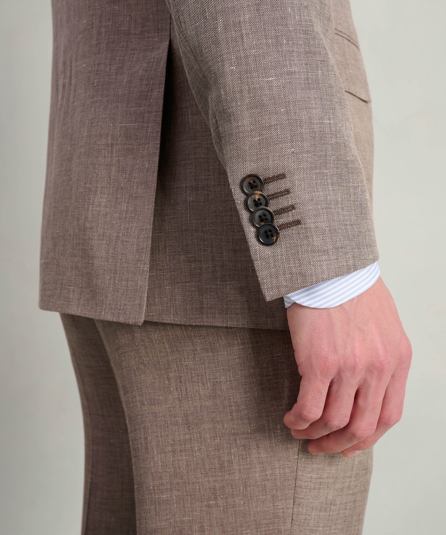 Corneliani Pak scheerwol/linnen/zijde taupe - THE SOCIETY SHOP