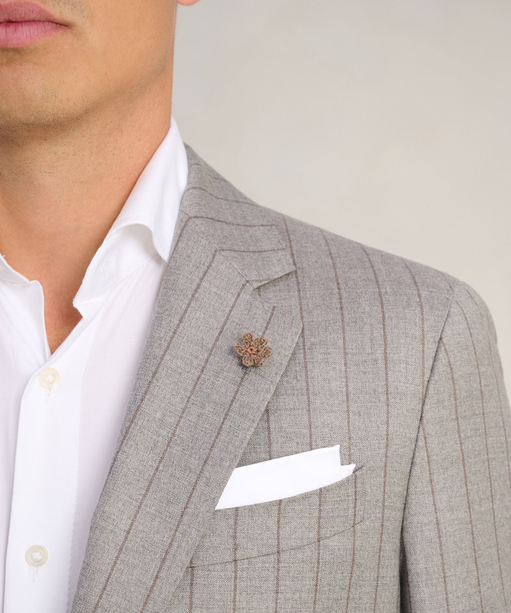 SOCI3TY Limited Pak wol lichtgrijs gestreept - THE SOCIETY SHOP