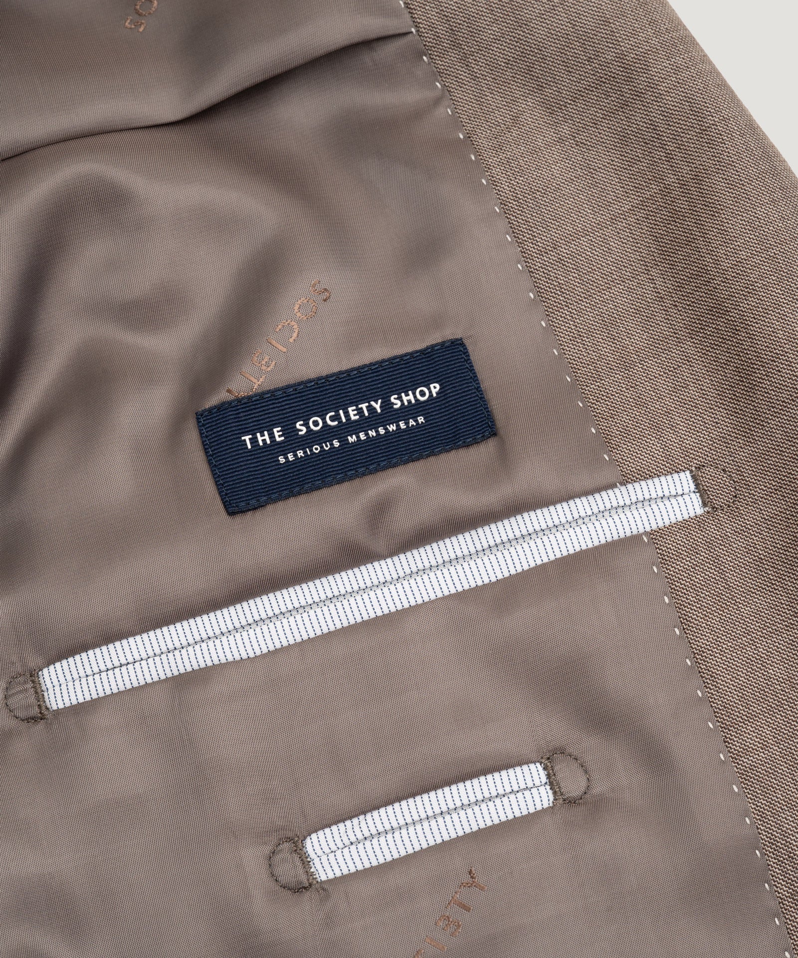 SOCI3TY Limited Fashion Pak wol sharkskin taupe - THE SOCIETY SHOP