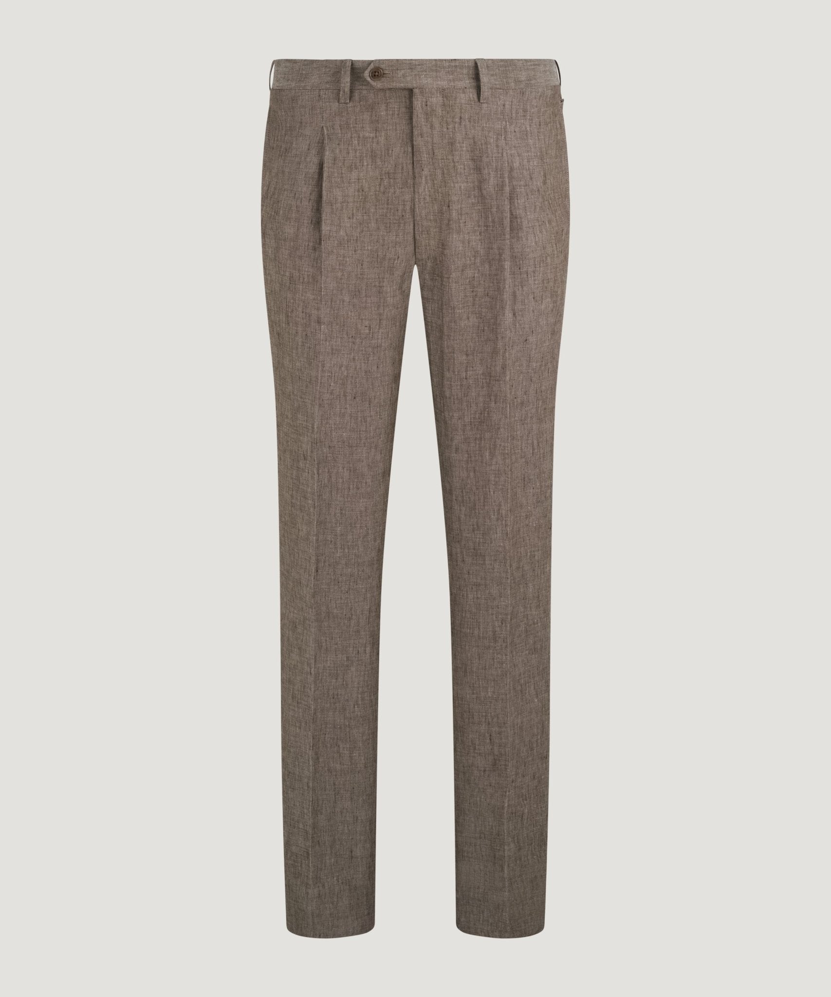 Corneliani Pantalon chambray linnen bruin - The Society Shop