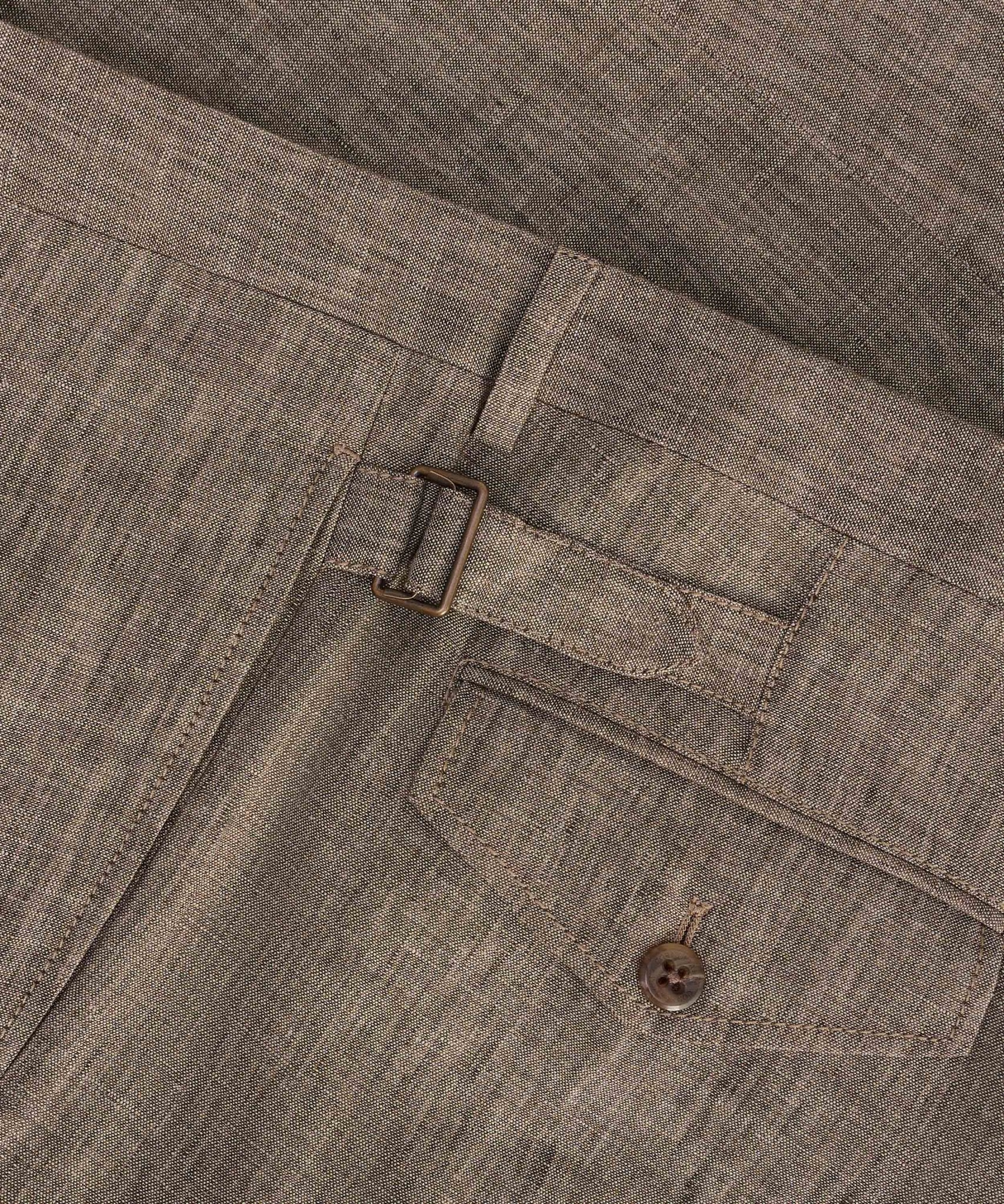 Corneliani Pantalon chambray linnen bruin - The Society Shop