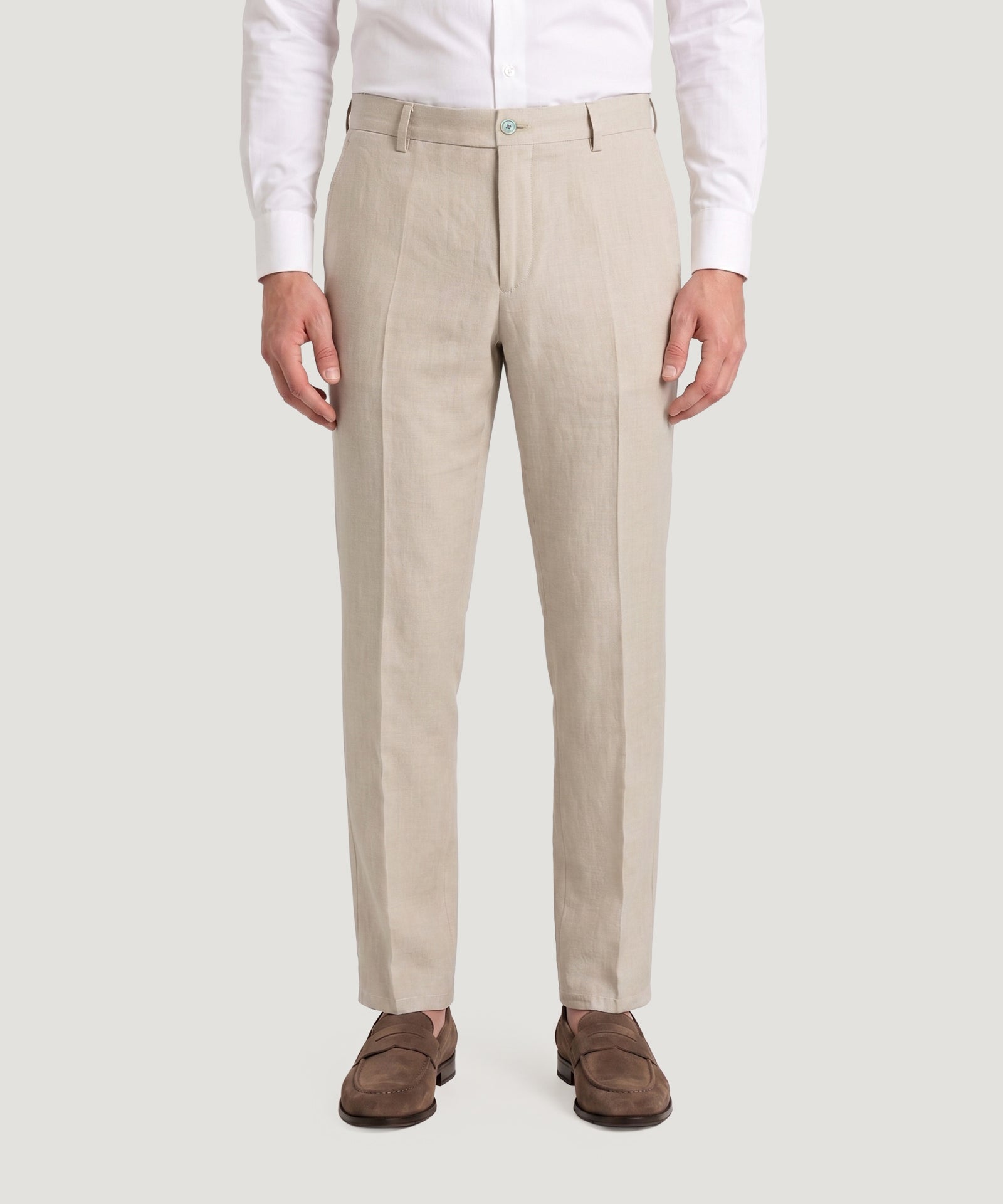 SOCI3TY Limited Fashion Pantalon gewassen linnen beige - THE SOCIETY SHOP