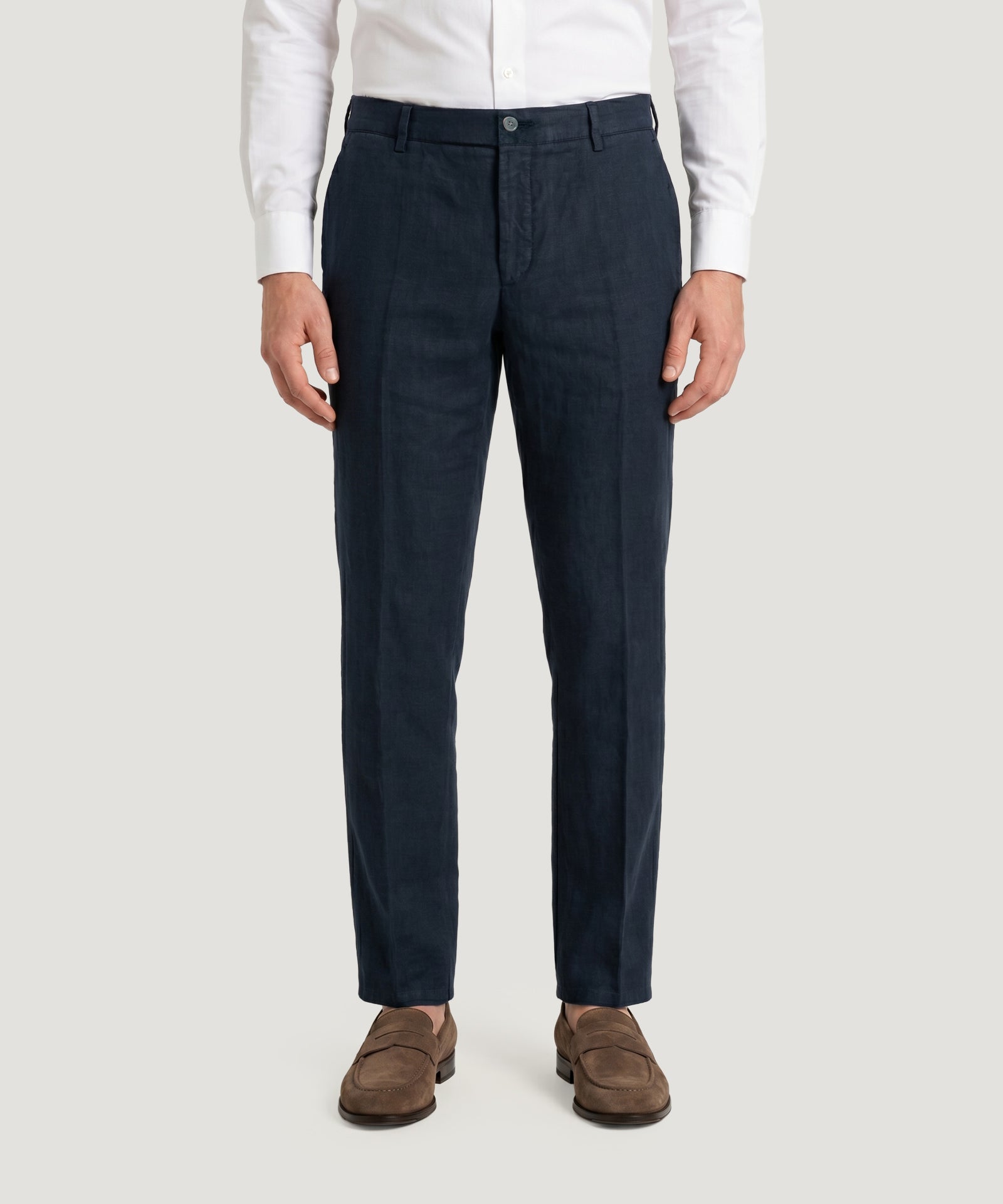 SOCI3TY Limited Fashion Pantalon gewassen linnen donkerblauw - THE SOCIETY SHOP