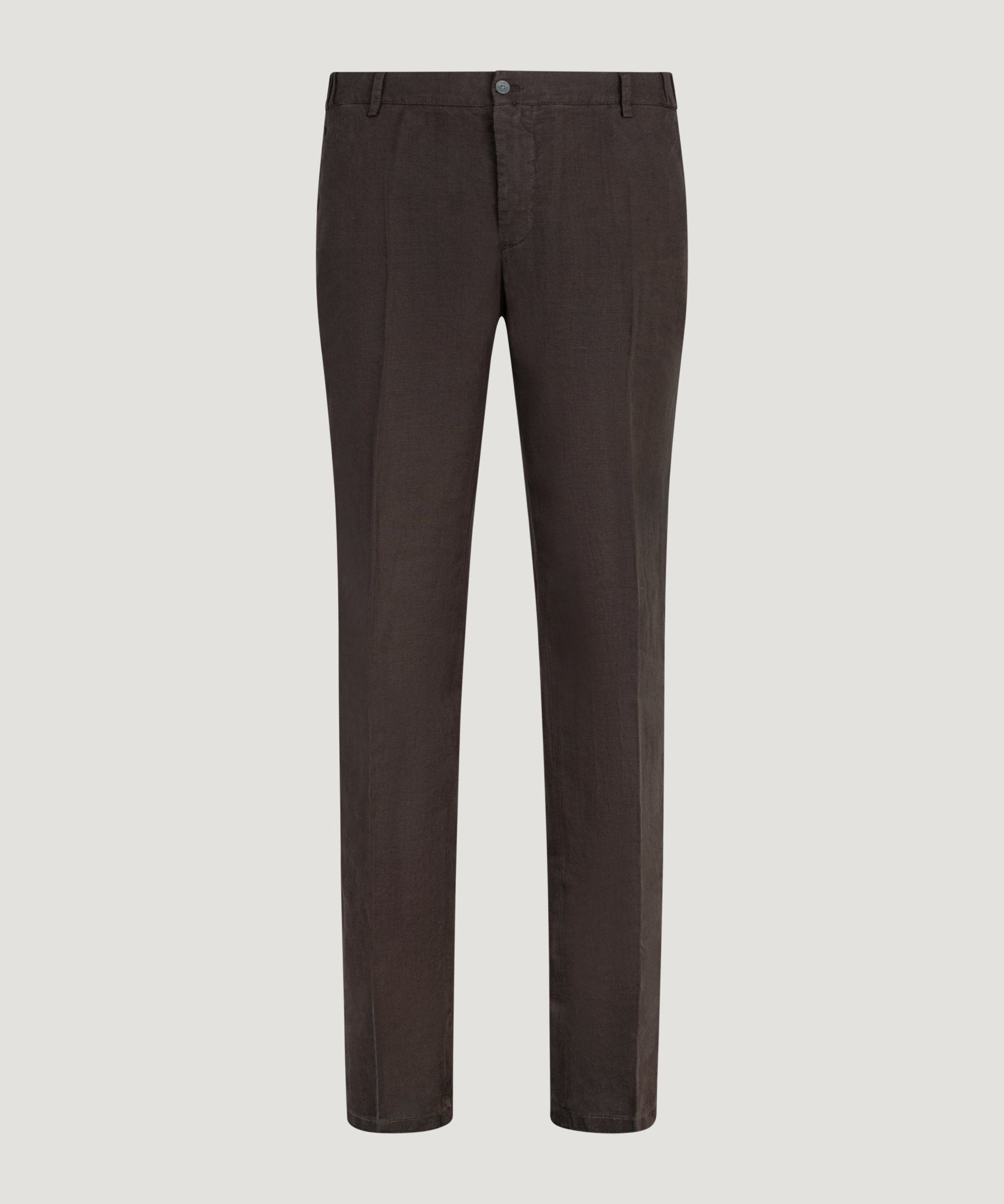 SOCI3TY Limited Fashion Pantalon gewassen linnen donkerbruin - THE SOCIETY SHOP