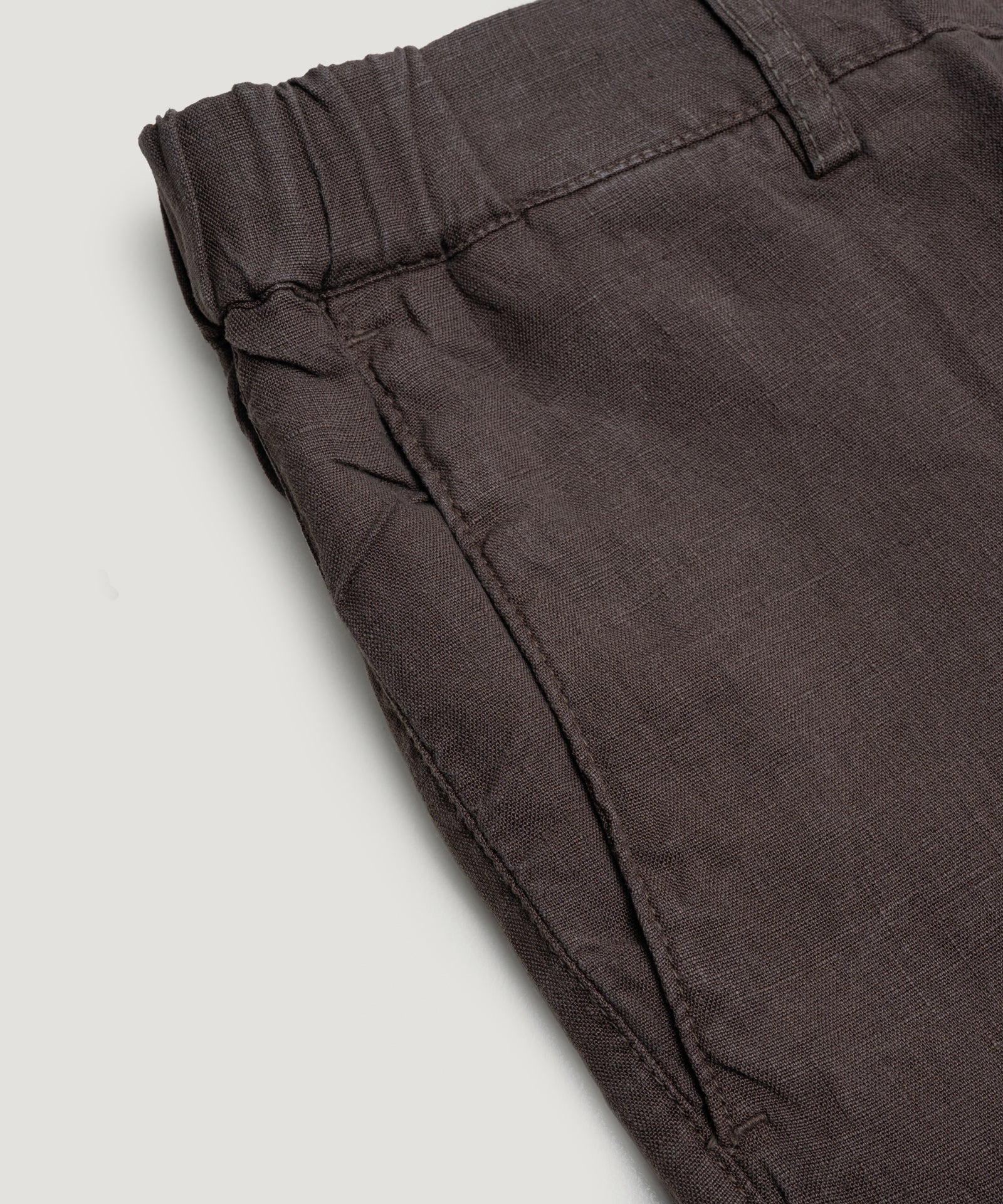 SOCI3TY Limited Fashion Pantalon gewassen linnen donkerbruin - THE SOCIETY SHOP