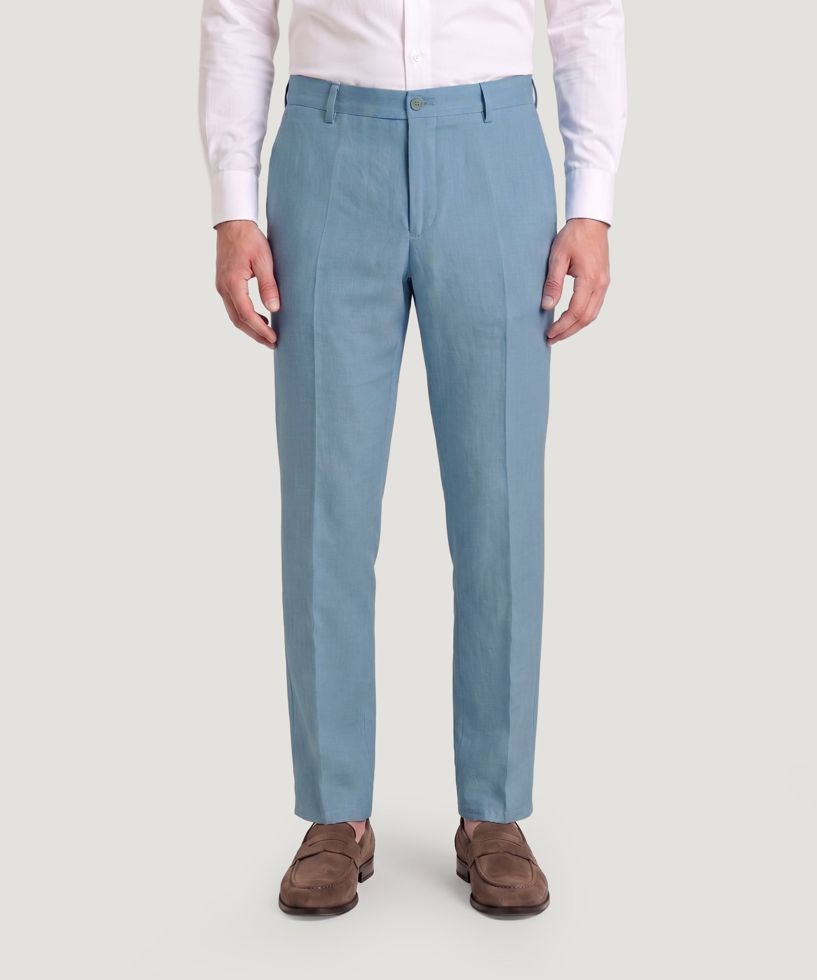 SOCI3TY Limited Fashion Pantalon gewassen linnen lichtblauw - THE SOCIETY SHOP