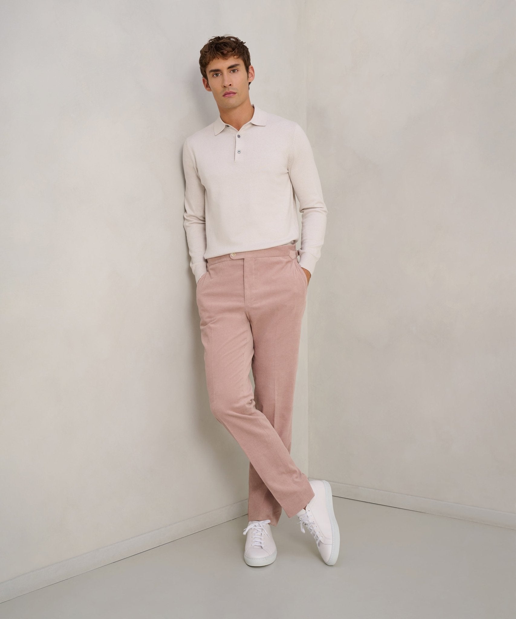 SOCI3TY Limited Pantalon katoen corduroy stretch roze - THE SOCIETY SHOP