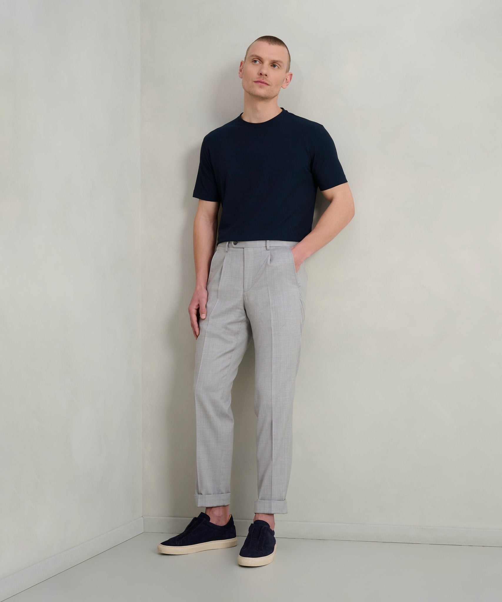 SOCI3TY Limited Pantalon super 130's wol lichtgrijs - THE SOCIETY SHOP