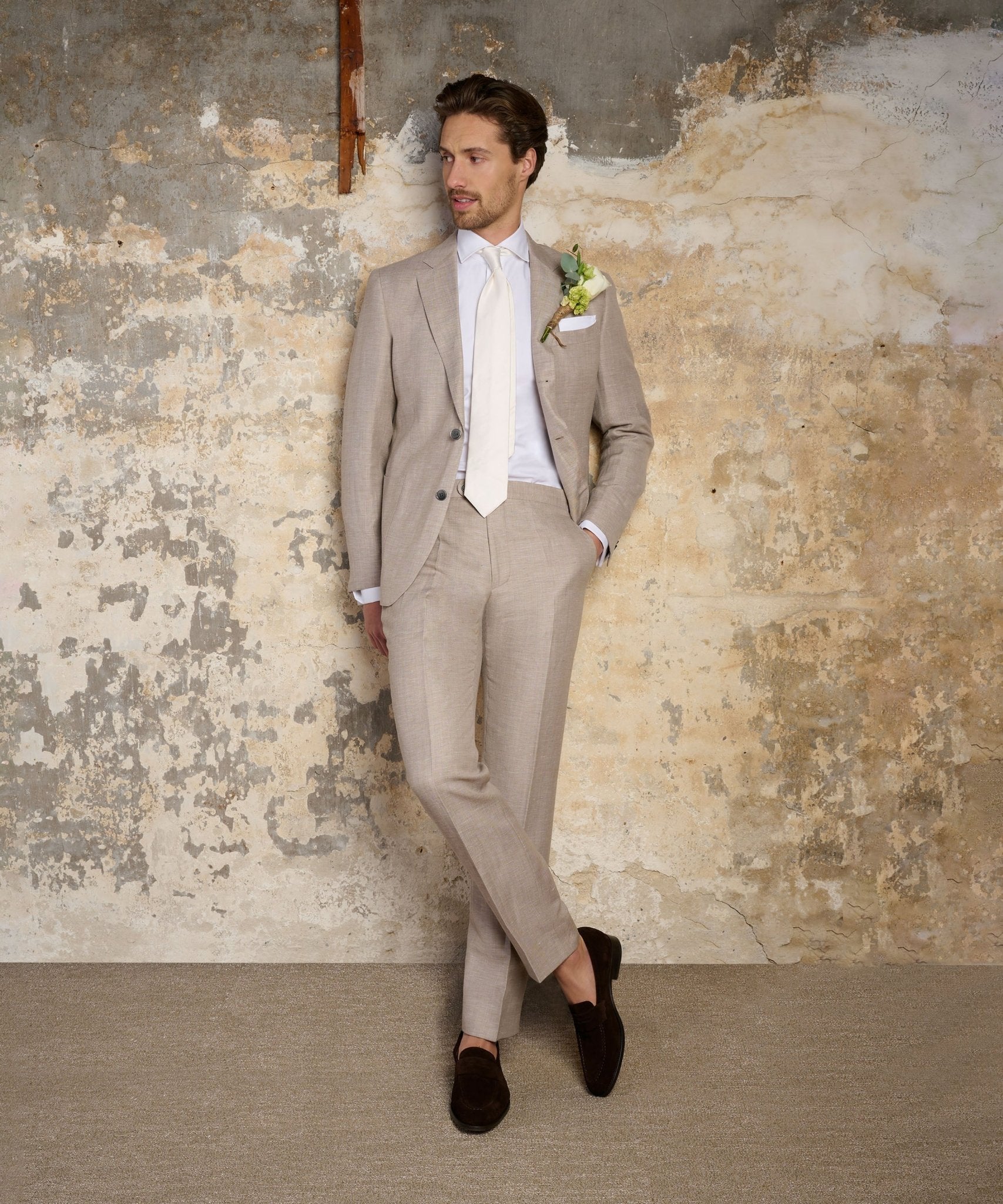 SOCI3TY Limited Pantalon wol/linnen beige - THE SOCIETY SHOP