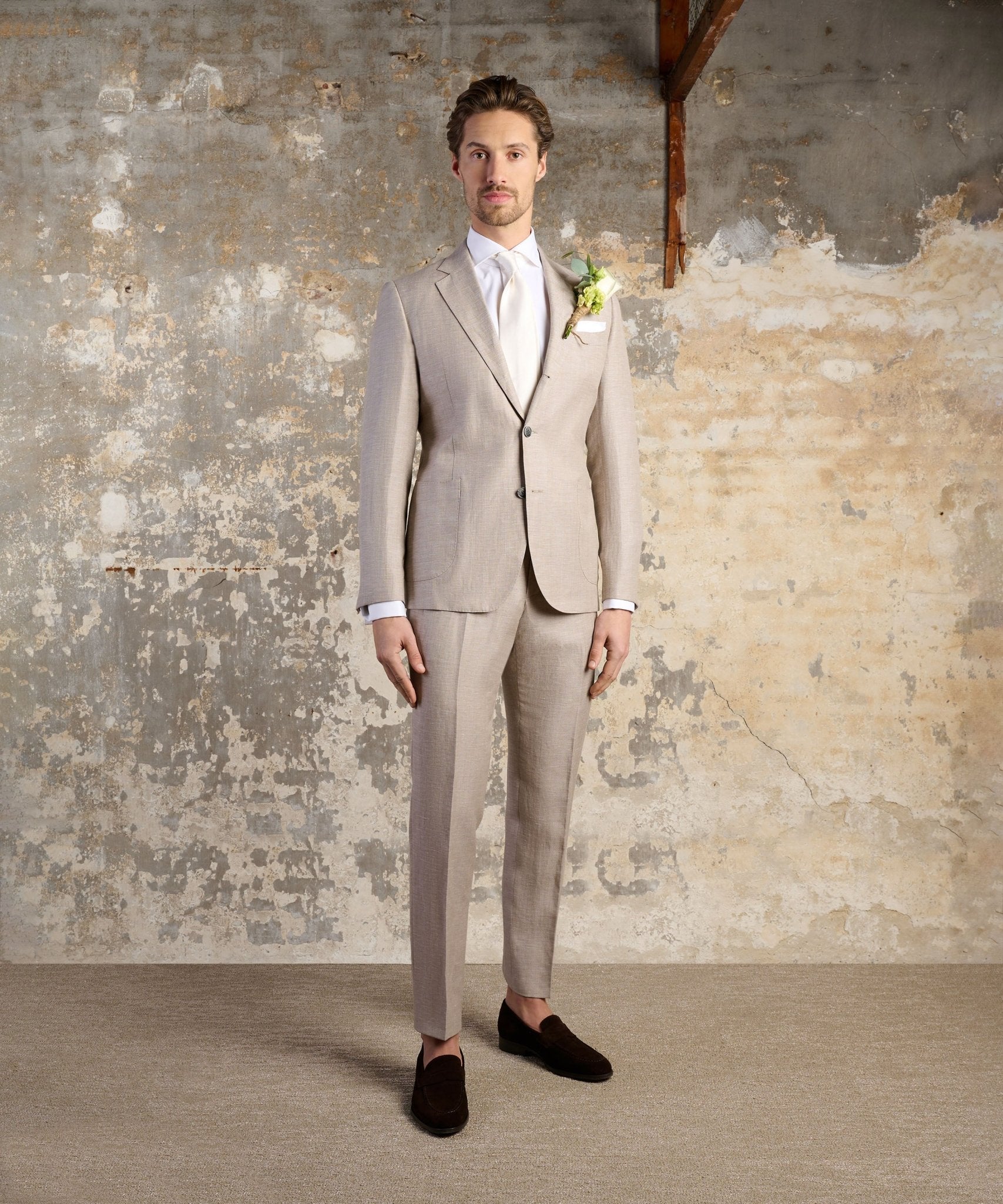 SOCI3TY Limited Pantalon wol/linnen beige - THE SOCIETY SHOP