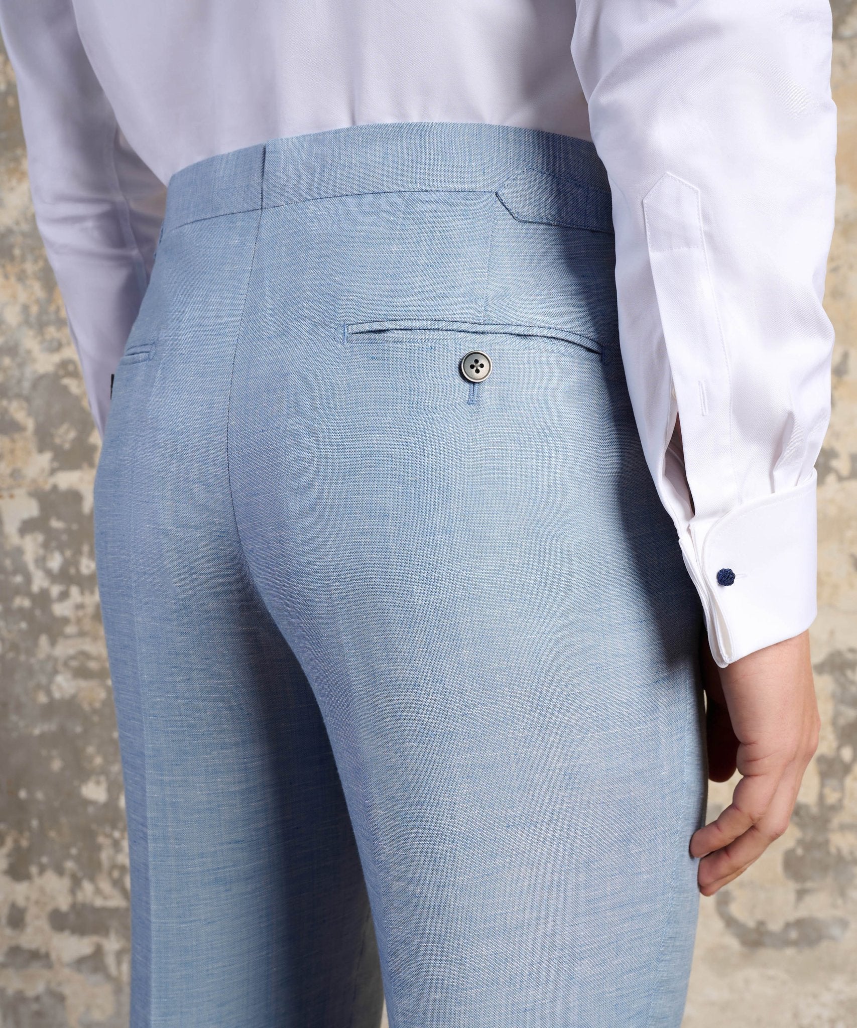 SOCI3TY Limited Pantalon wol/linnen lichtblauw - THE SOCIETY SHOP