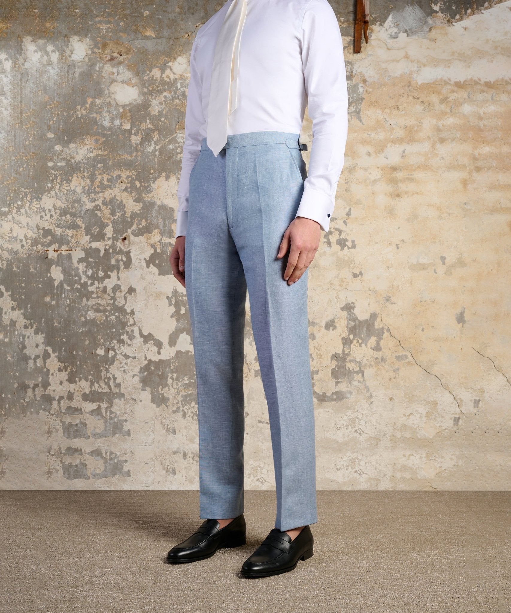SOCI3TY Limited Pantalon wol/linnen lichtblauw - THE SOCIETY SHOP