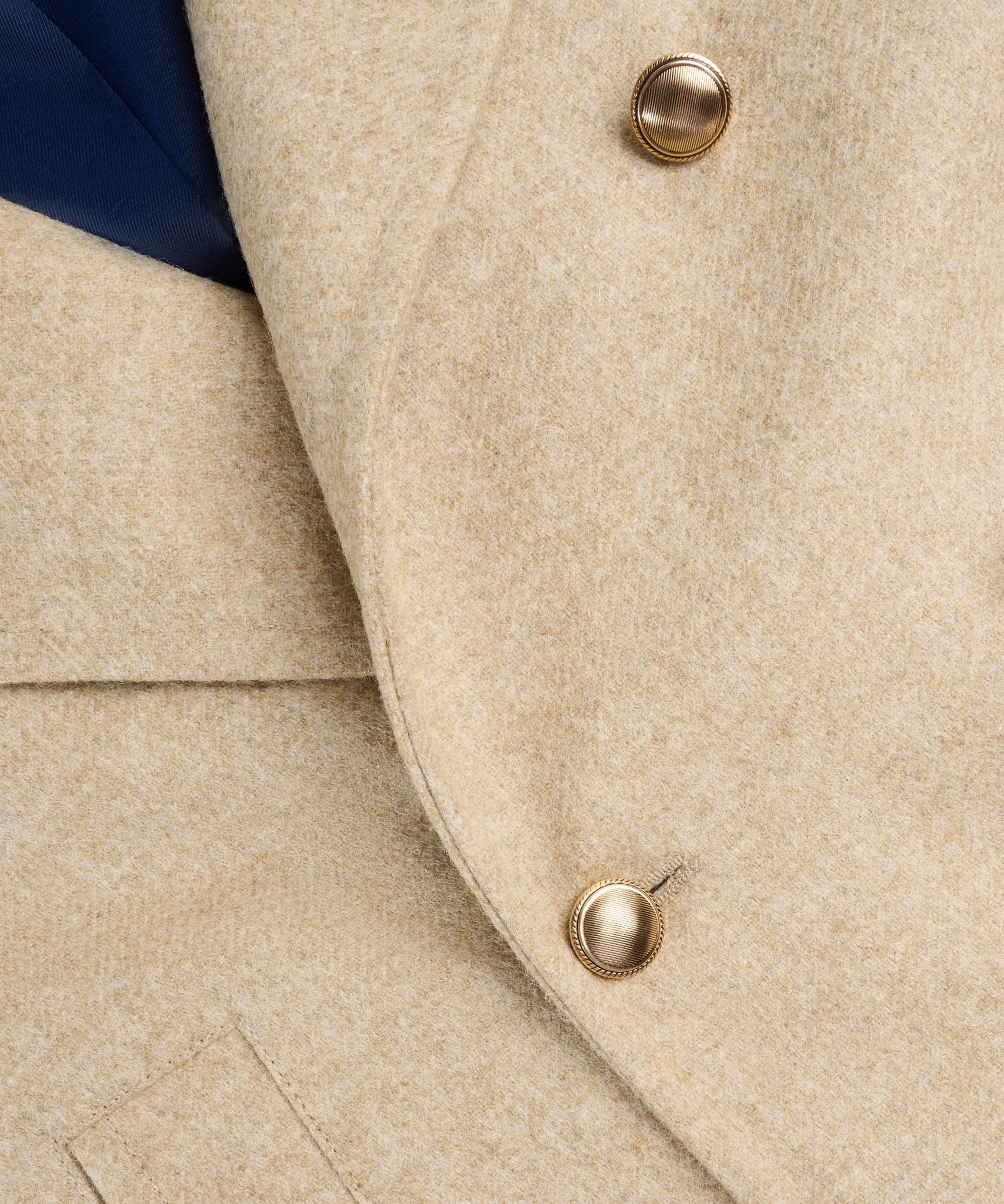 SOCI3TY Limited Pea coat Shetland wol beige - THE SOCIETY SHOP