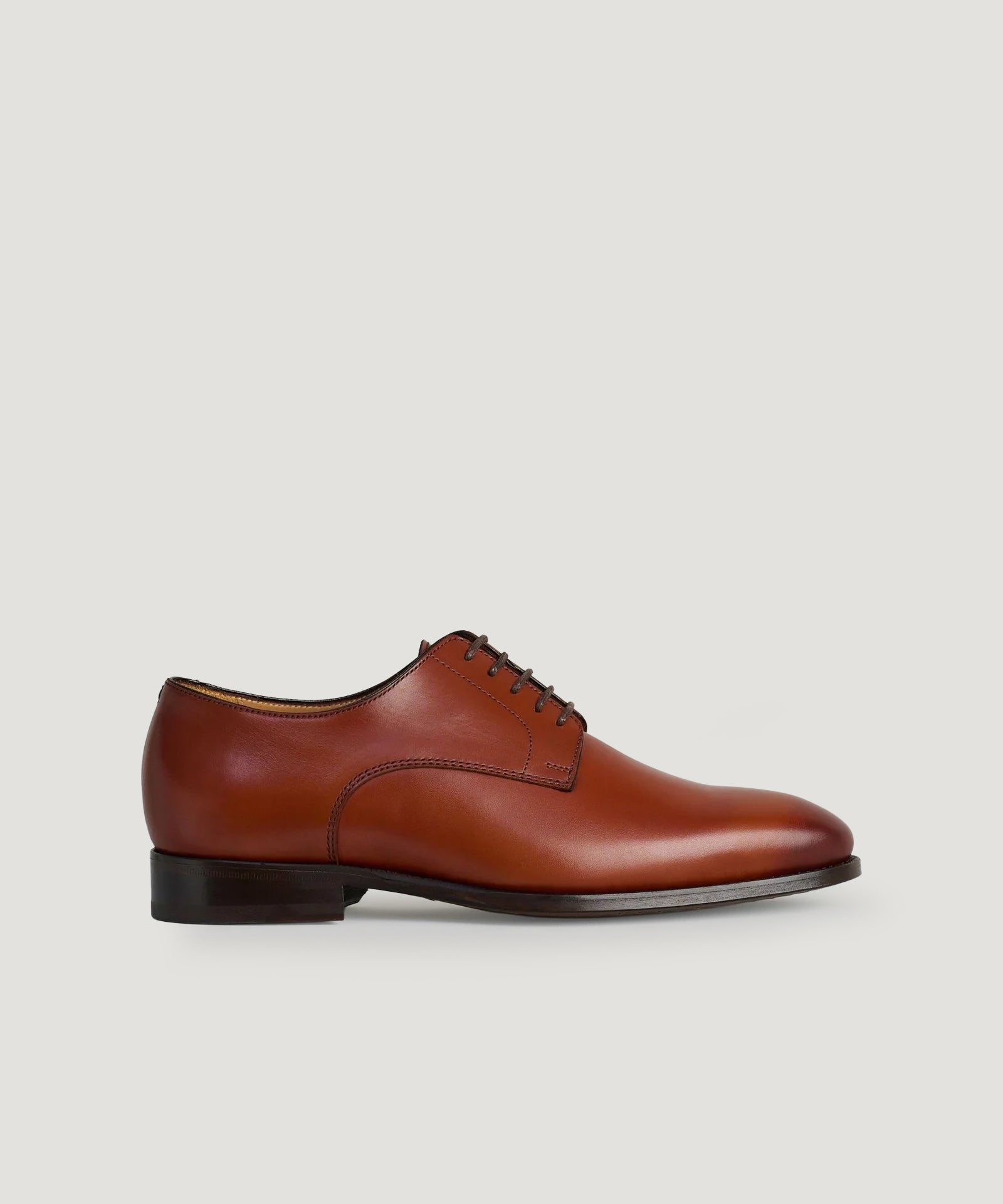 SOCI3TY Plain toe derby veterschoen kalfsleer bruin - THE SOCIETY SHOP