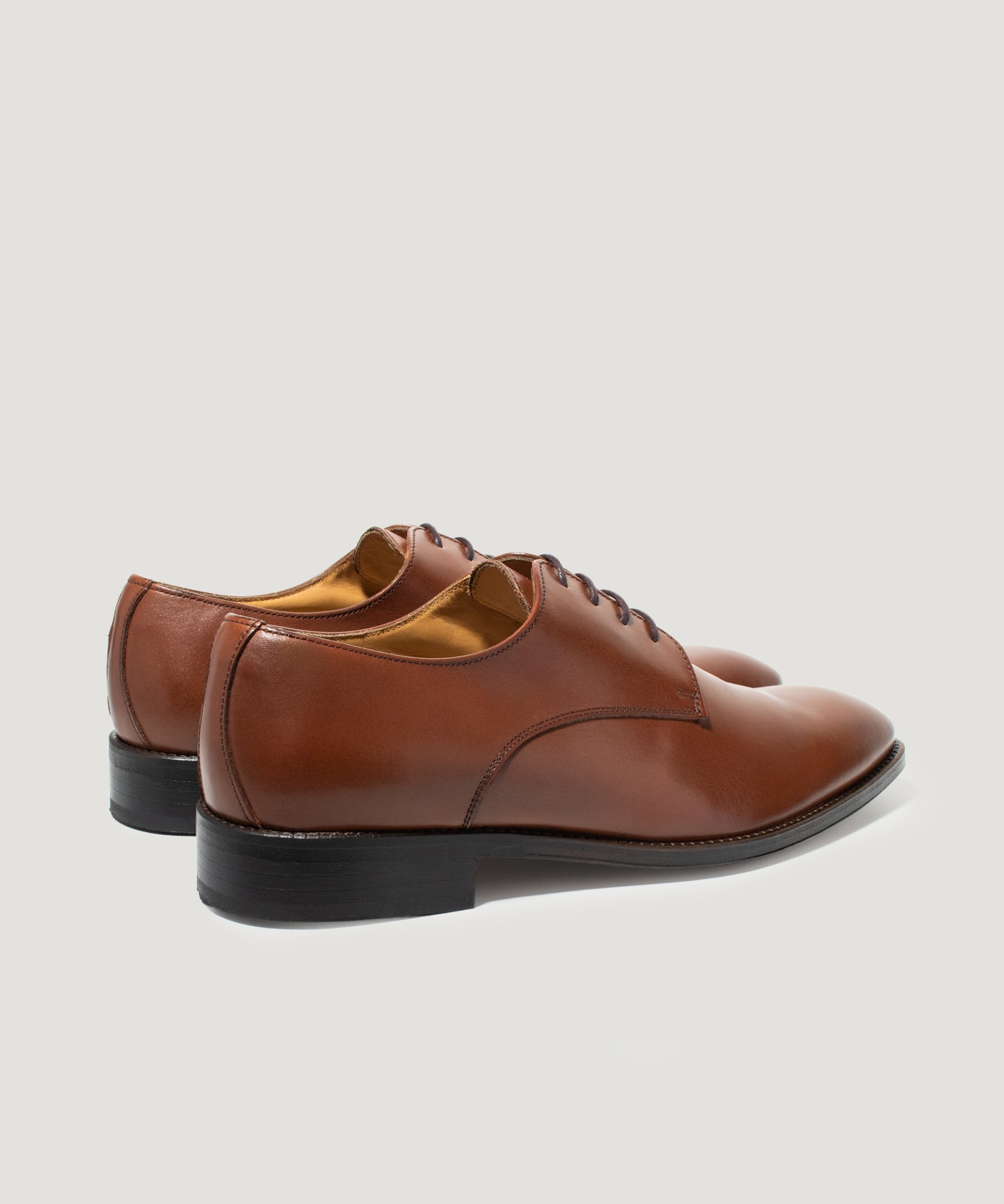 SOCI3TY Limited Fashion Plain toe derby veterschoen kalfsleer cognac - THE SOCIETY SHOP