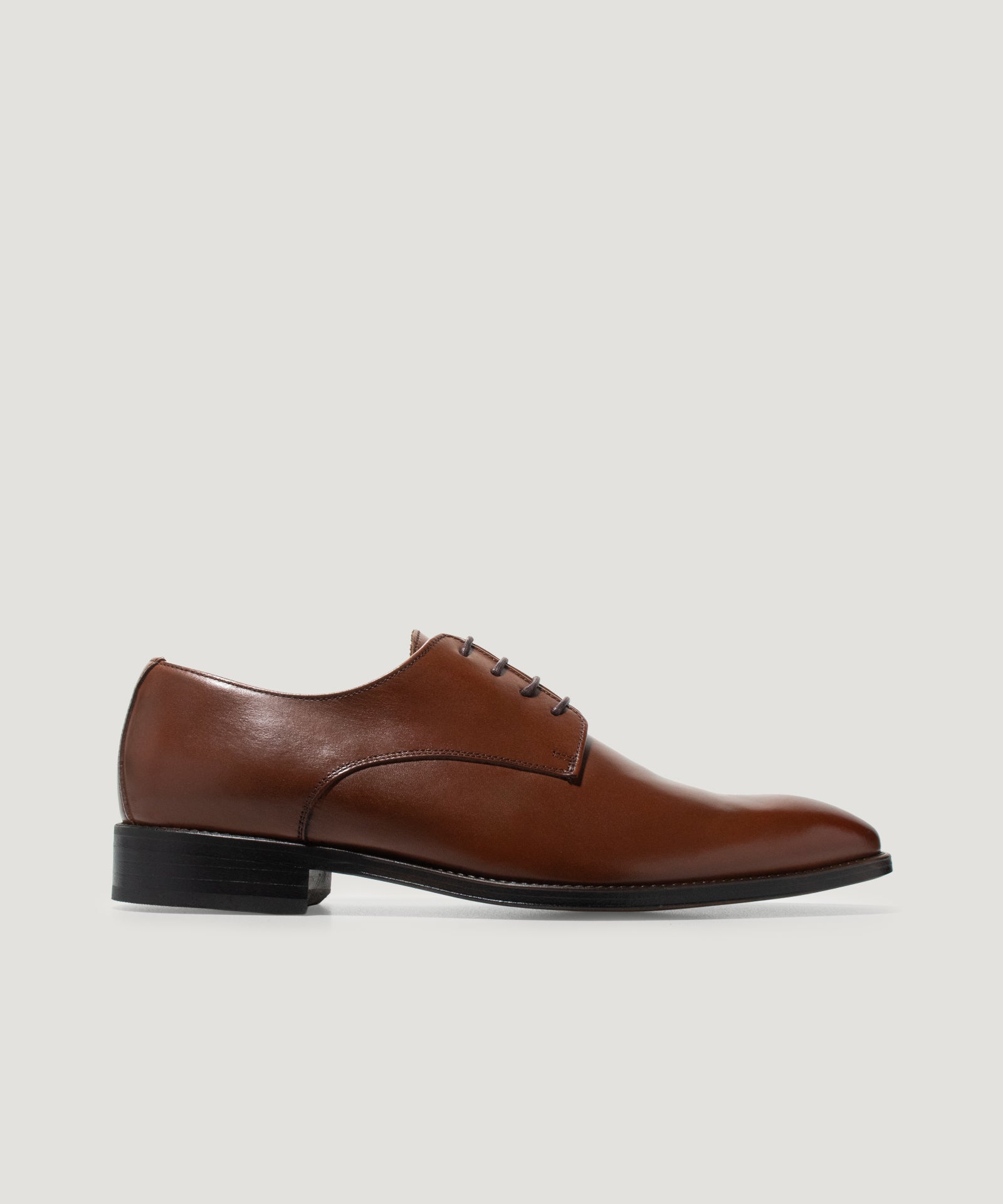 SOCI3TY Limited Fashion Plain toe derby veterschoen kalfsleer cognac - THE SOCIETY SHOP